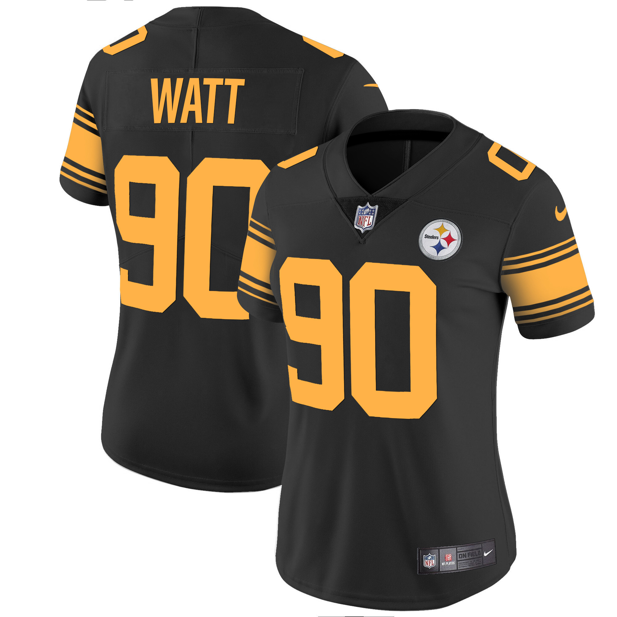 T. J. Watt Women's Pittsburgh Steelers Vapor Limited Color Rush Jersey - All Stitched