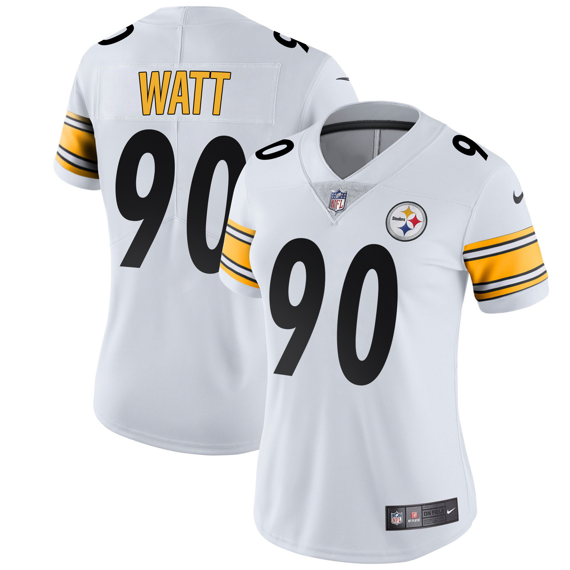 T. J. Watt Women's Pittsburgh Steelers Vapor Limited White Jersey - All Stitched