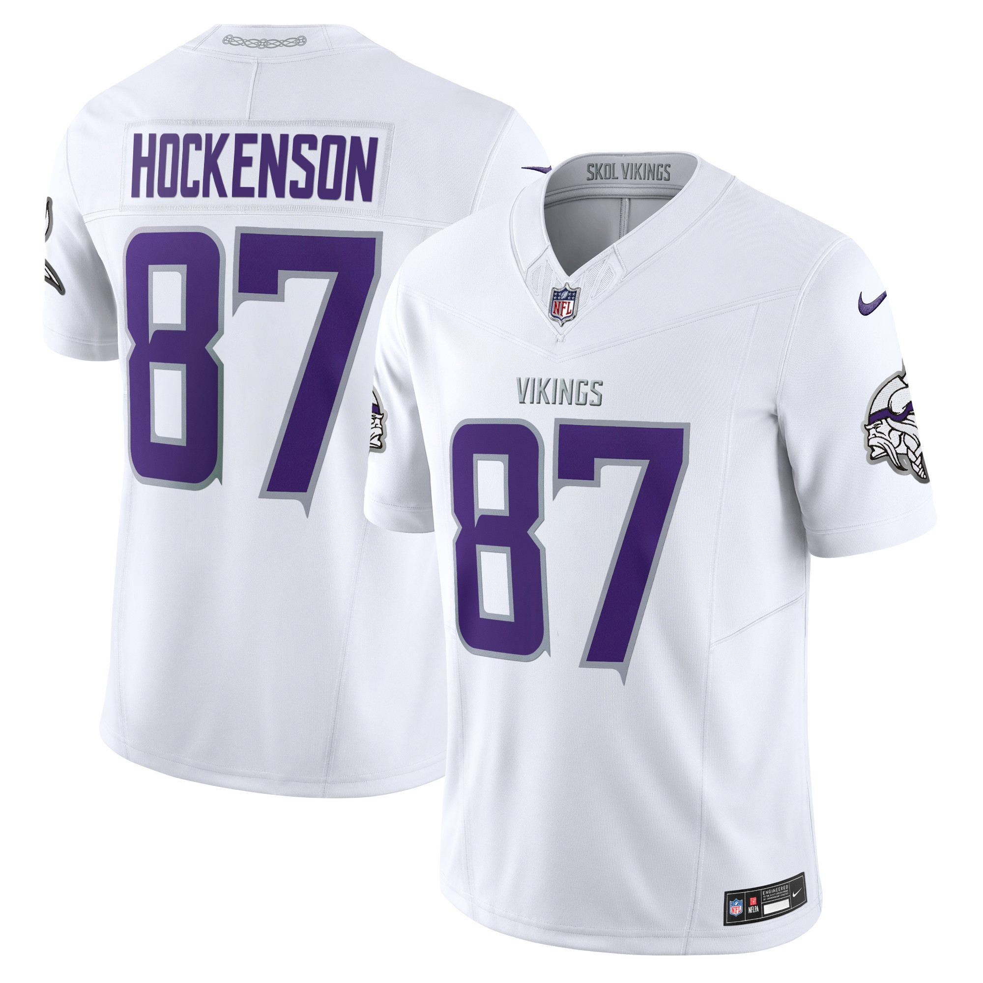 T.J. Hockenson Men's 2024 Minnesota Vikings Winter Warrior Vapor Limited White Limited Jersey - All Stitched
