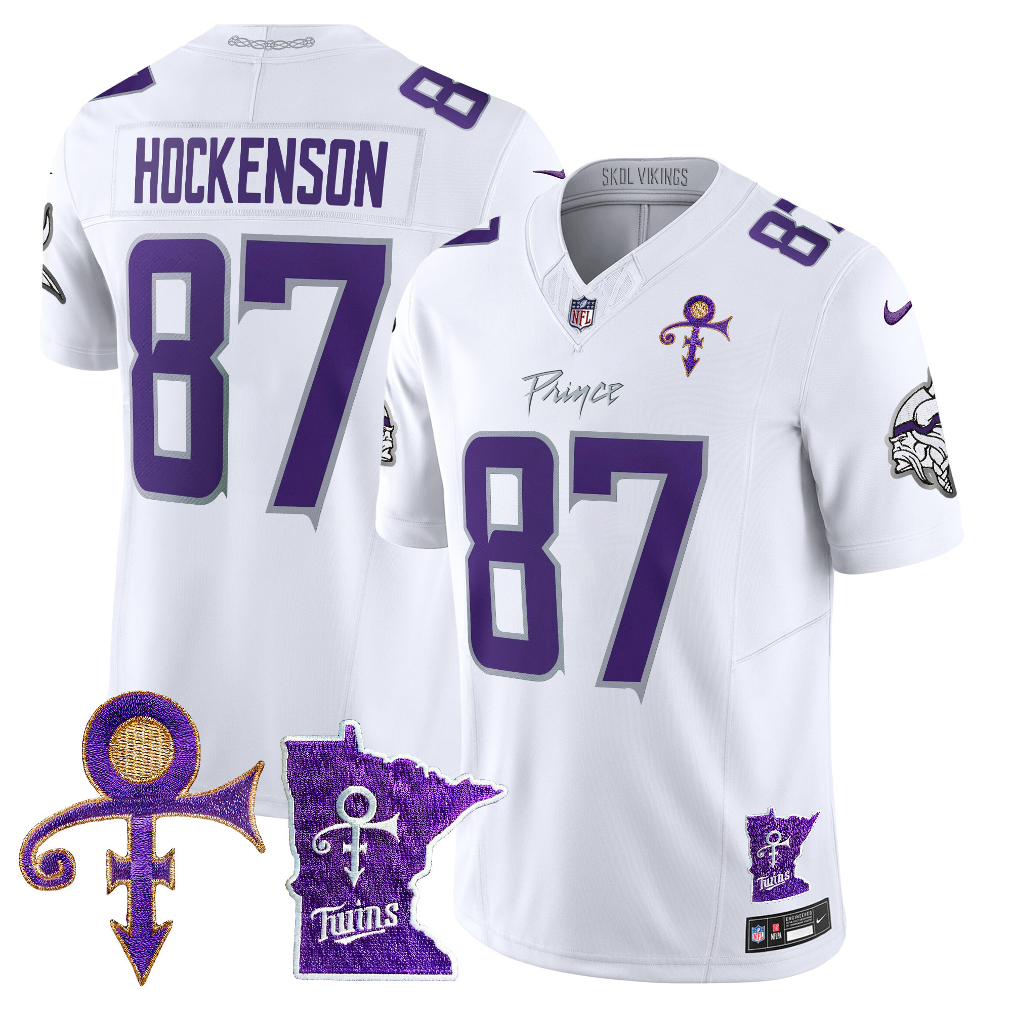 T.J. Hockenson Men's Minnesota Vikings 2024 Prince Vapor Limited White Limited Jersey - All Stitched