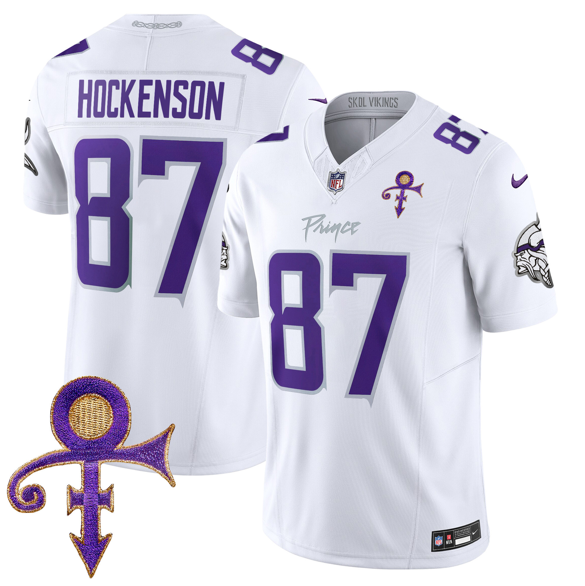 T.J. Hockenson Men's Minnesota Vikings 2024 Prince Vapor Limited White Limited Jersey - All Stitched