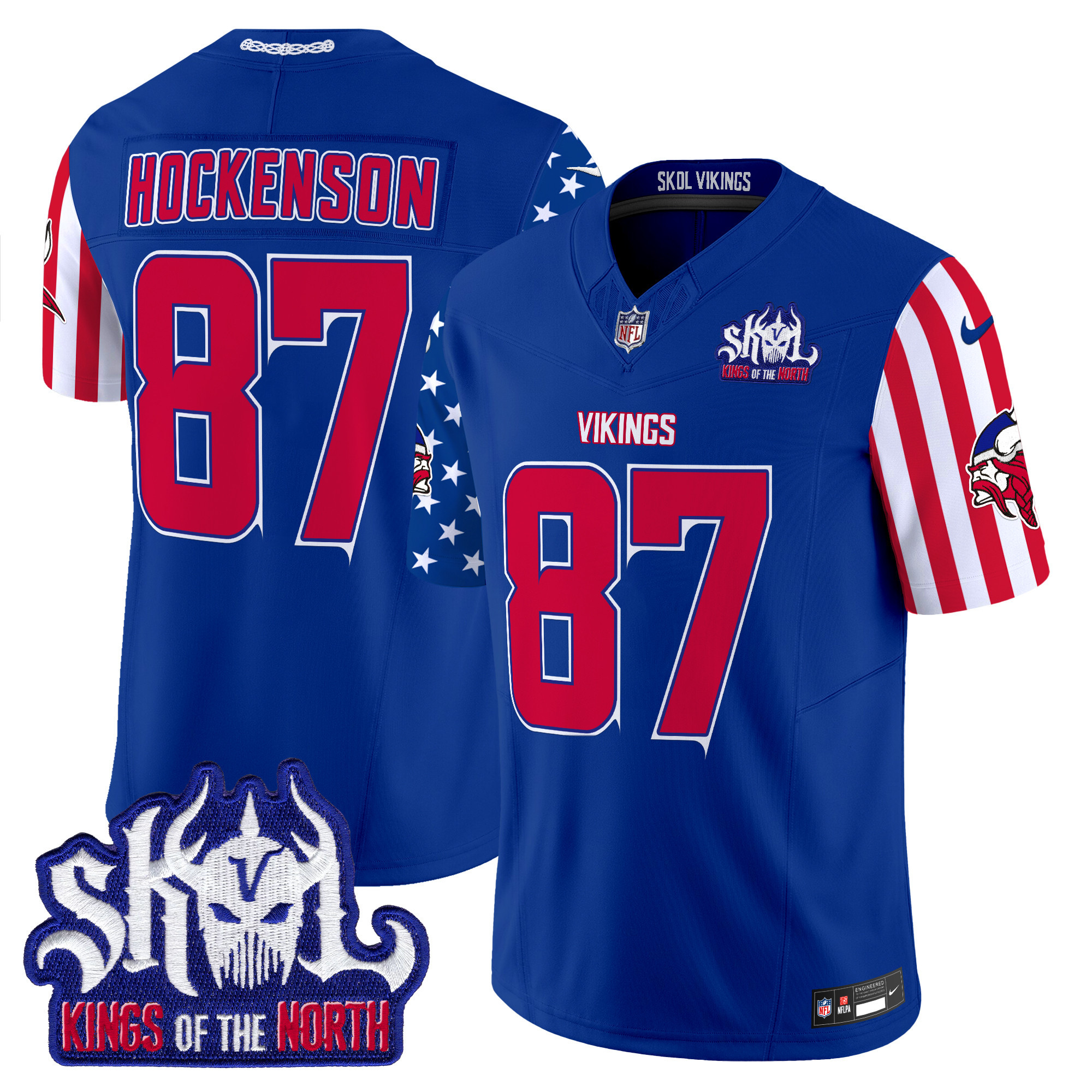 T.J. Hockenson Men's Minnesota Vikings American Style Vapor Limited Royal Jersey - All Stitched