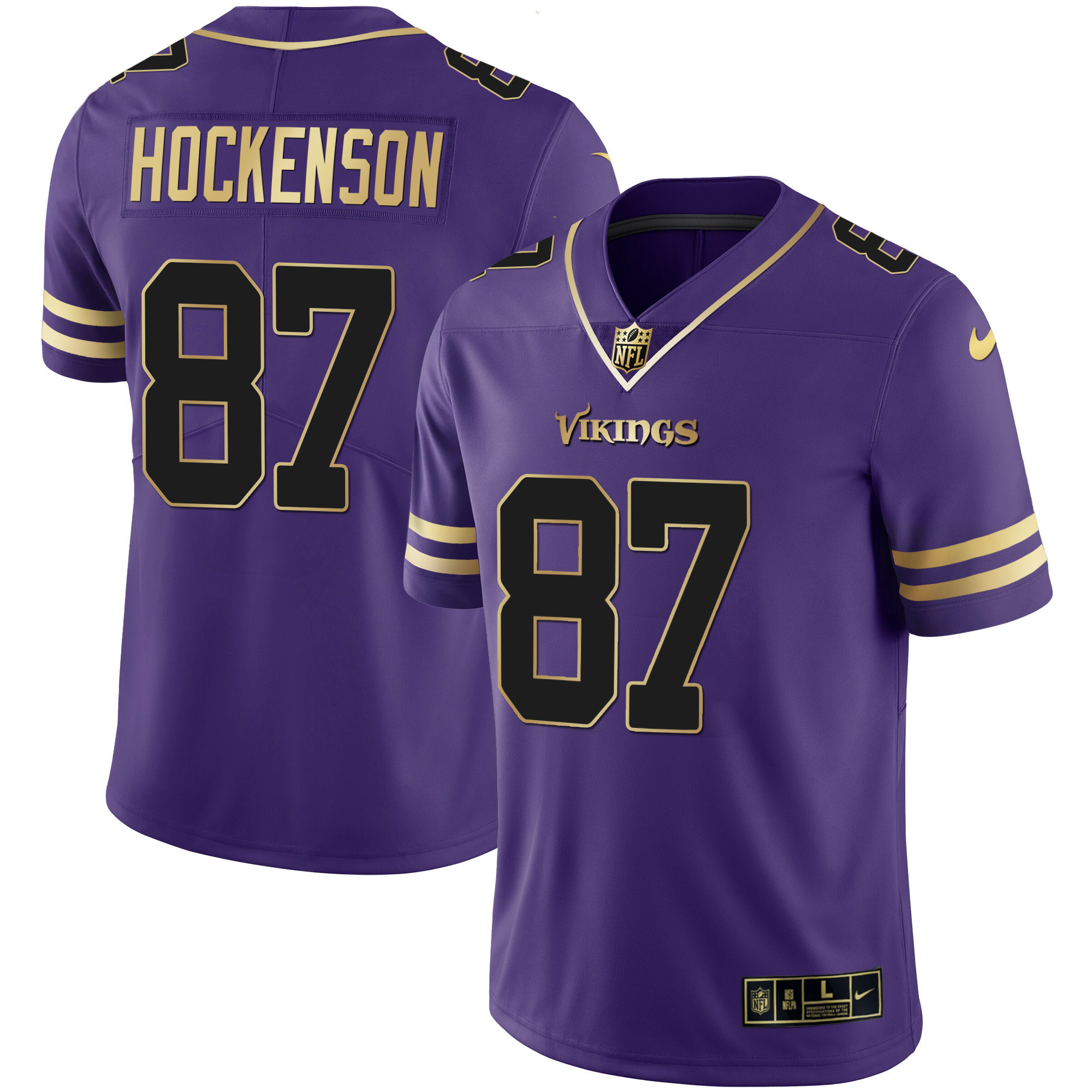T.J. Hockenson Men's Minnesota Vikings Purple Gold Vapor Purple Gold Jersey - All Stitched