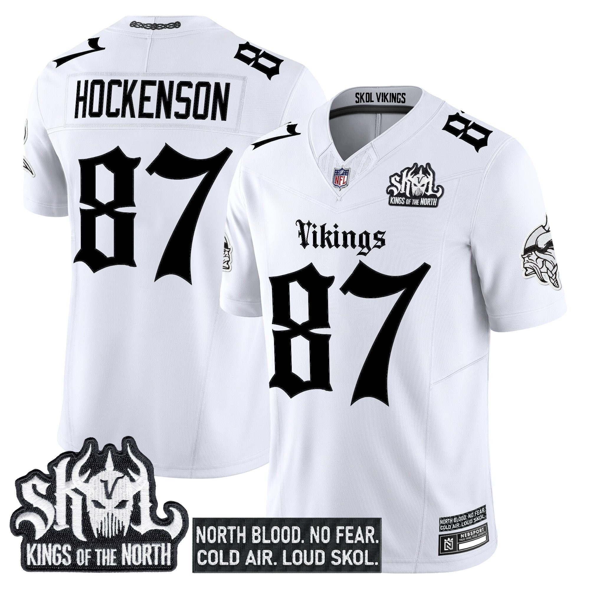 T.J.Hockenson Men's Minnesota Vikings 'Gothic Norseblood Edition' Vapor Limited White Jersey - All Stitched