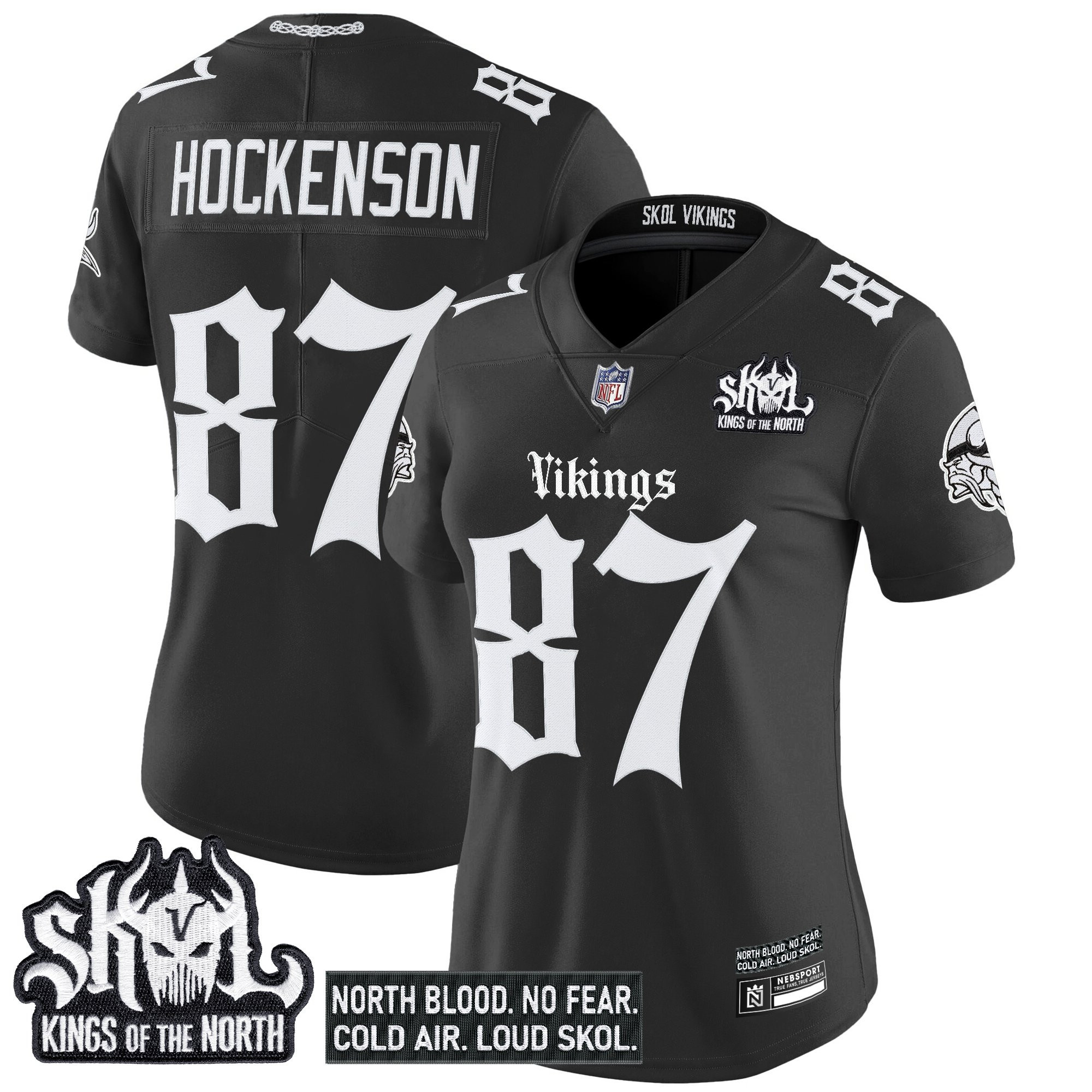 T.J.Hockenson Women's Minnesota Vikings 'Gothic Norseblood Edition' Vapor Limited Black Jersey - All Stitched
