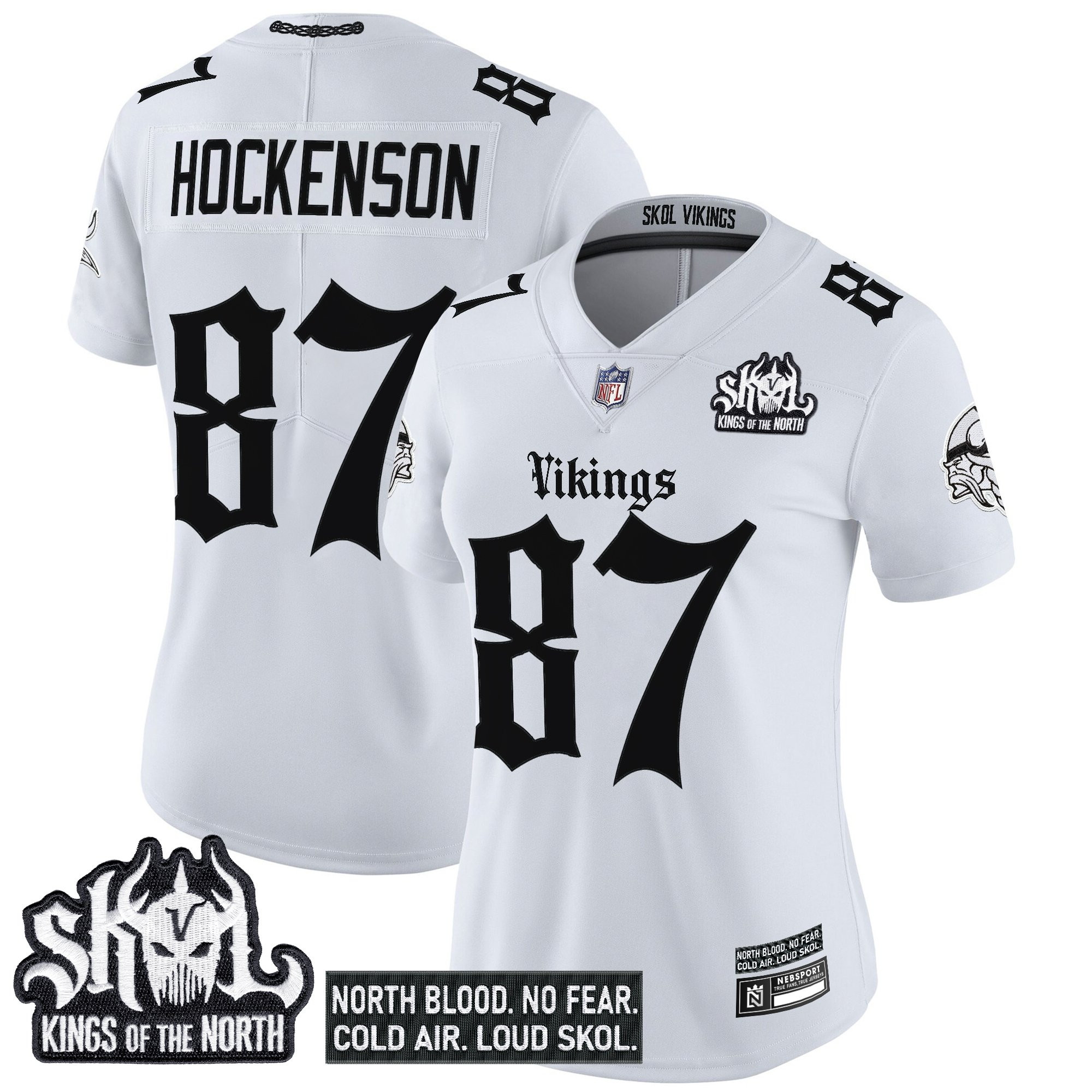 T.J.Hockenson Women's Minnesota Vikings 'Gothic Norseblood Edition' Vapor Limited White Jersey - All Stitched