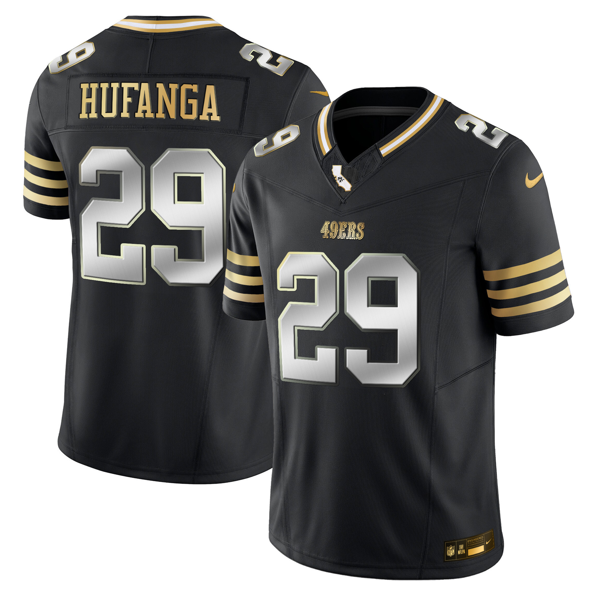 Talanoa Hufanga Men's San Francisco 49ers 2024 Gold Vapor Black Limited Jersey - All Stitched