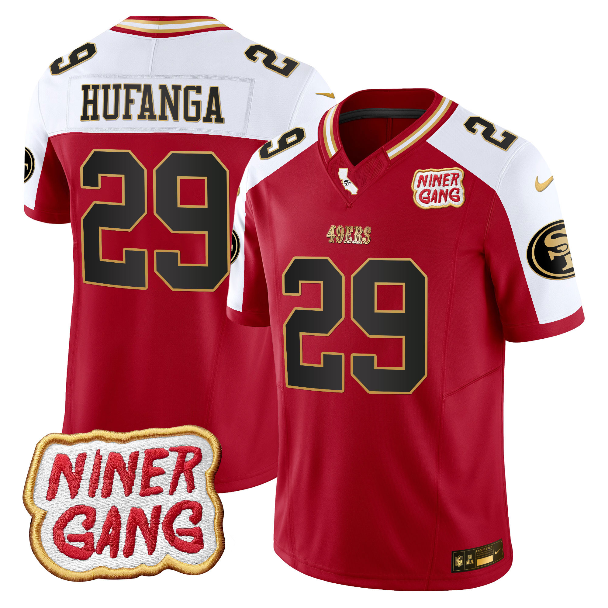 Talanoa Hufanga Men's San Francisco 49ers 2024 Niner Gang Patch Vapor Alternate Jersey - All Stitched