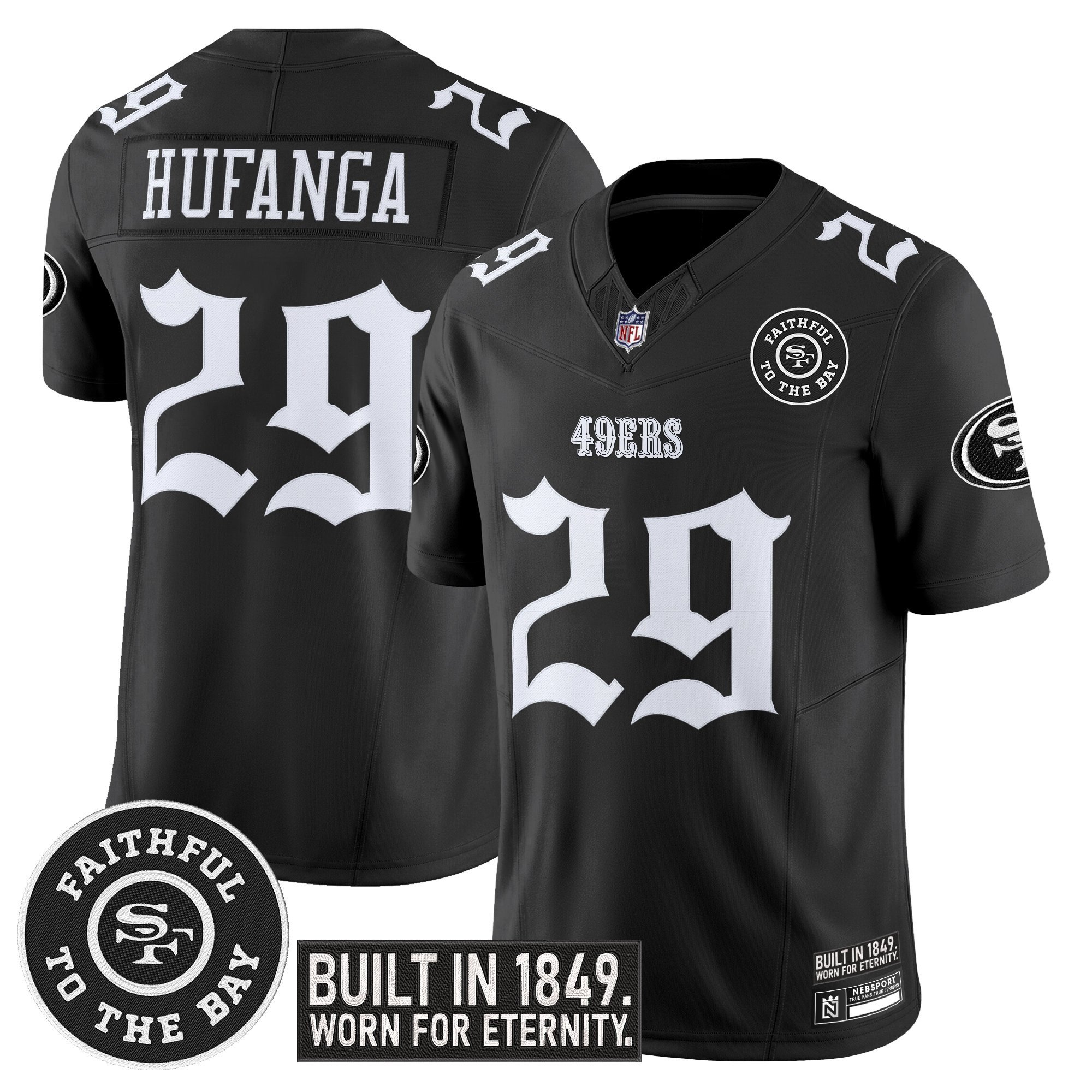 Talanoa Hufanga Men's San Francisco 49ers 'Fog City Gothic Edition' Vapor Limited Black Jersey - All Stitched