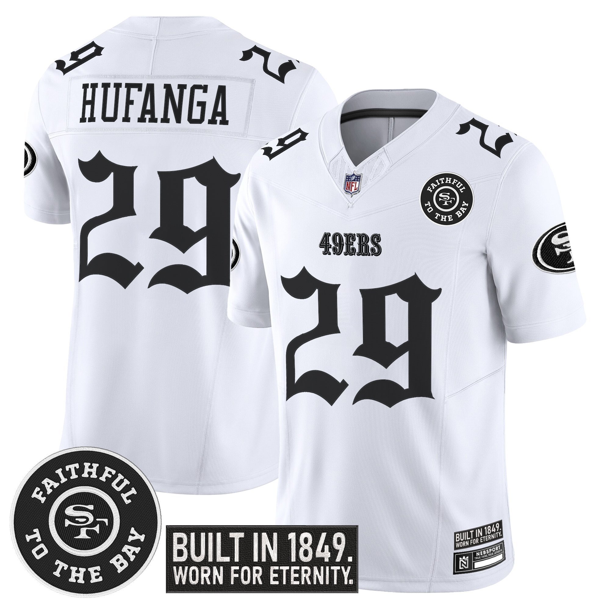 Talanoa Hufanga Men's San Francisco 49ers 'Fog City Gothic Edition' Vapor Limited White Jersey - All Stitched