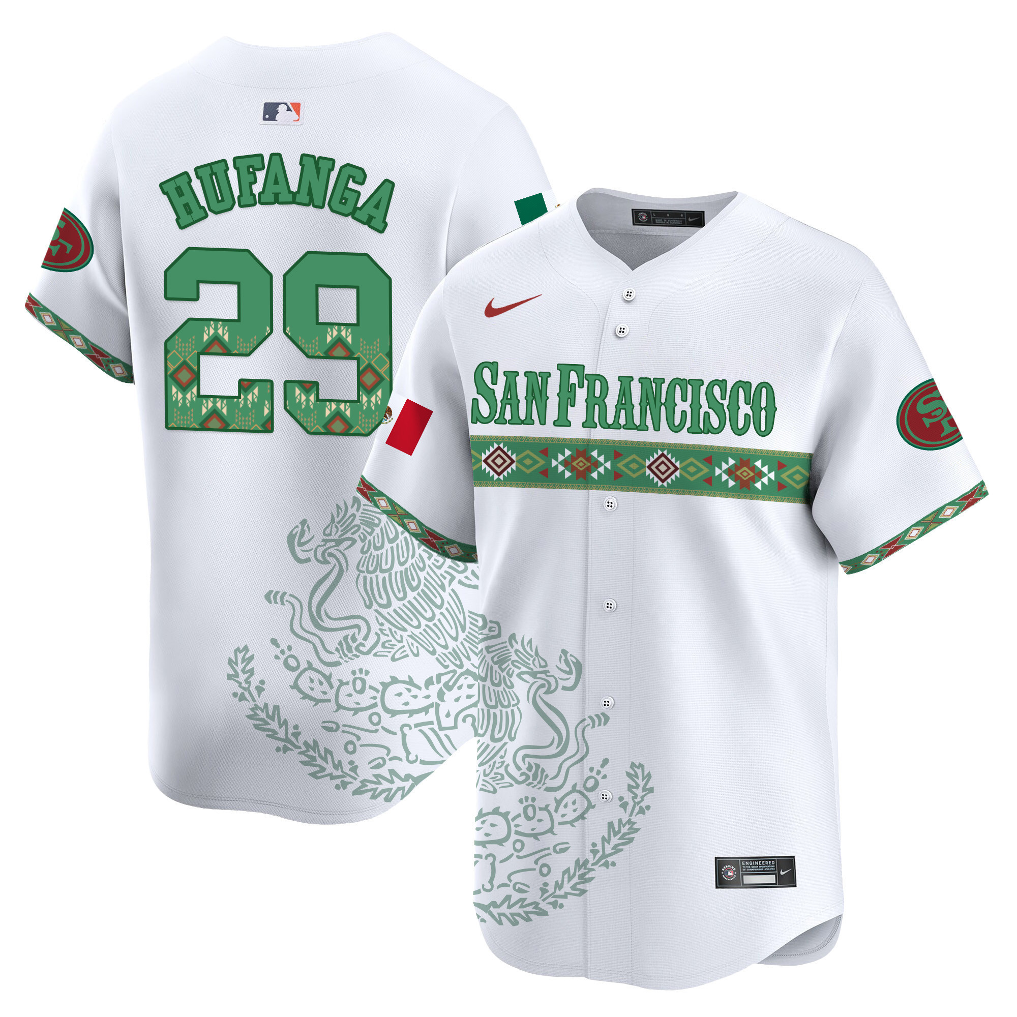 Talanoa Hufanga Men's San Francisco 49ers Mexico Vapor Premier Limited Jersey - Printed White Jersey - All Stitched