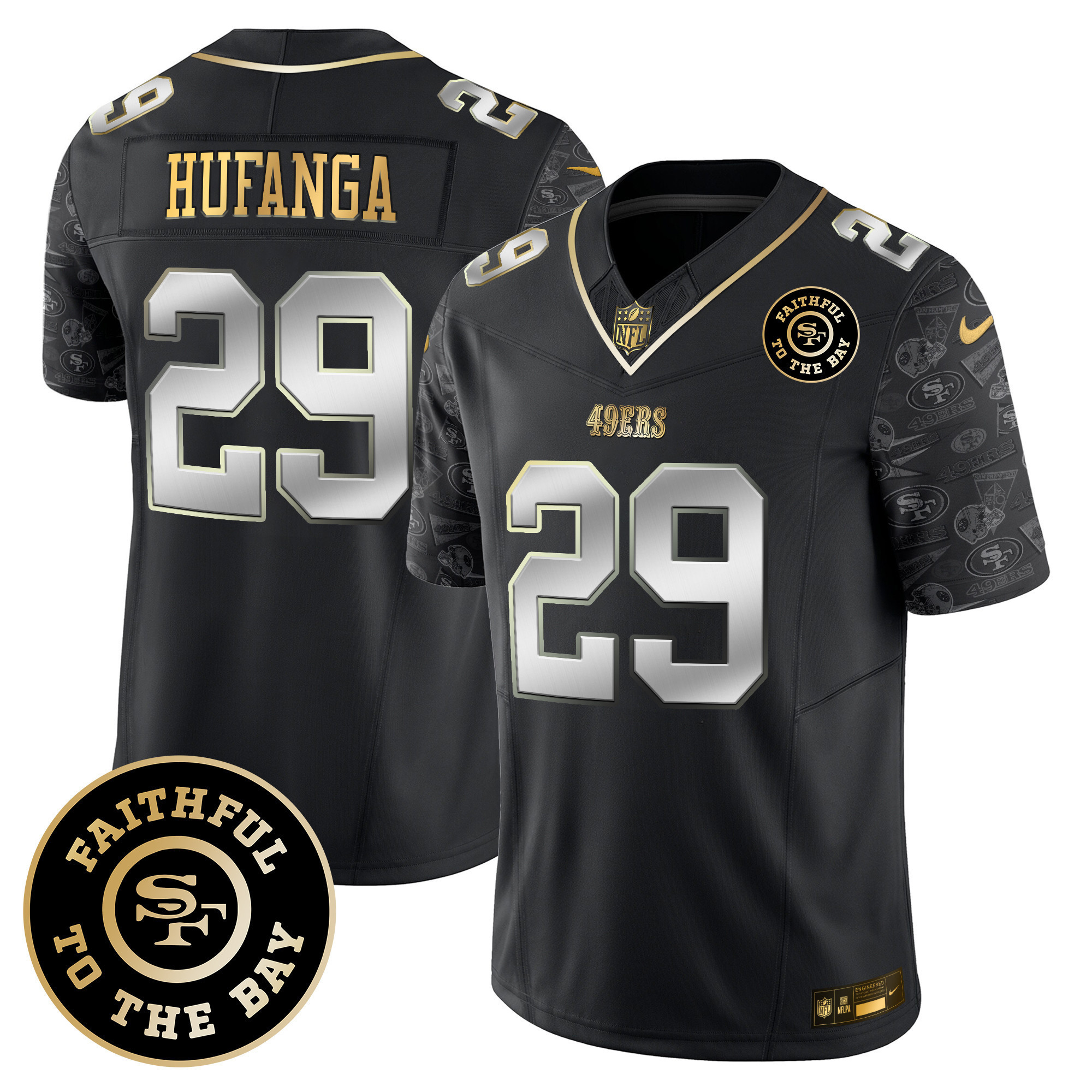 Talanoa Hufanga Men's San Francisco 49ers Pattern Style Vapor Limited Black Limited Jersey - All Stitched