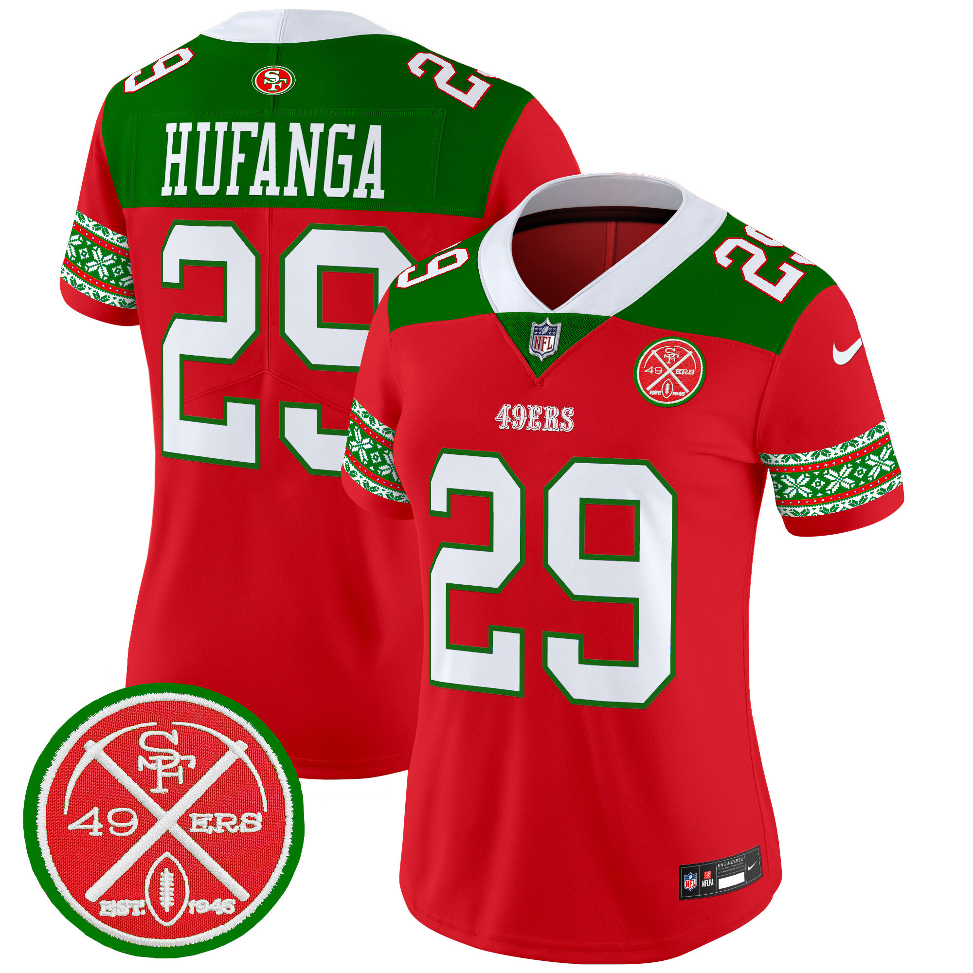 Talanoa Hufanga Women's San Francisco 49ers 2024 Christmas Vapor Limited Red Jersey - All Stitched