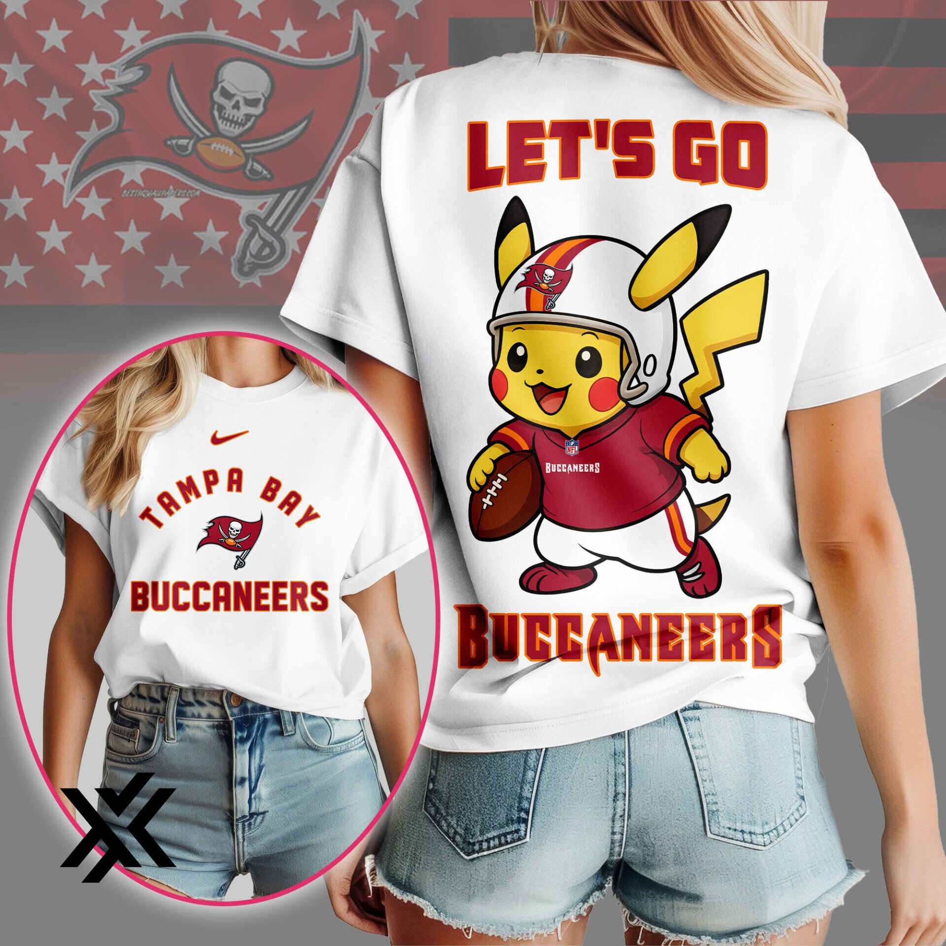 Tampa Bay Buccaneers NFL Pokemon 3D Shirt