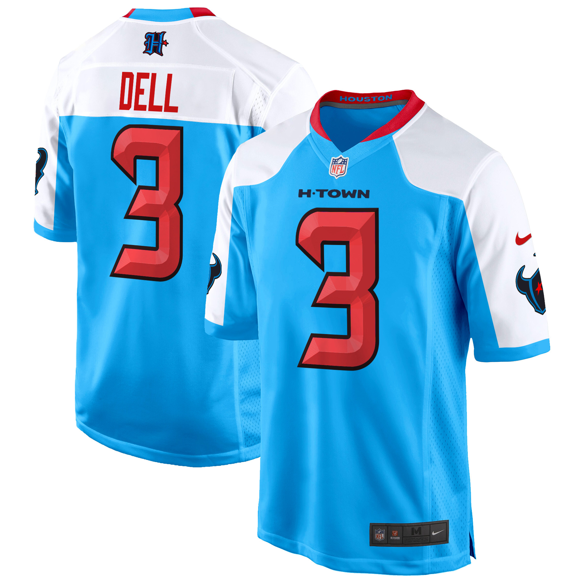 Tank Dell Men's Houston Texans 2024 Game Blue Alternate Jersey - All Stitched