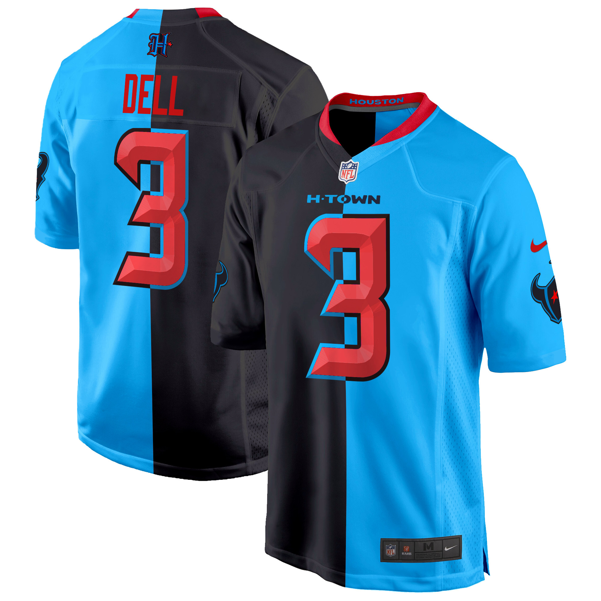Tank Dell Men's Houston Texans 2024 Game Split Jersey - All Stitched