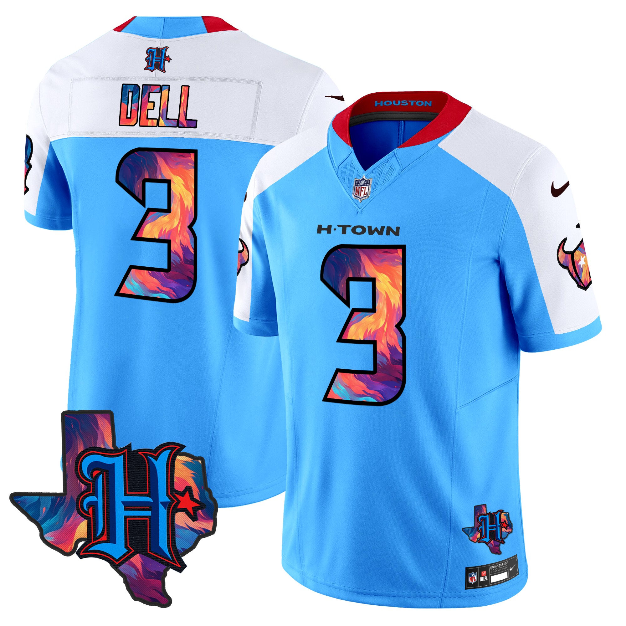 Tank Dell Men's Houston Texans 2024 Special Vapor Limited Blue Alternate Jersey - All Stitched
