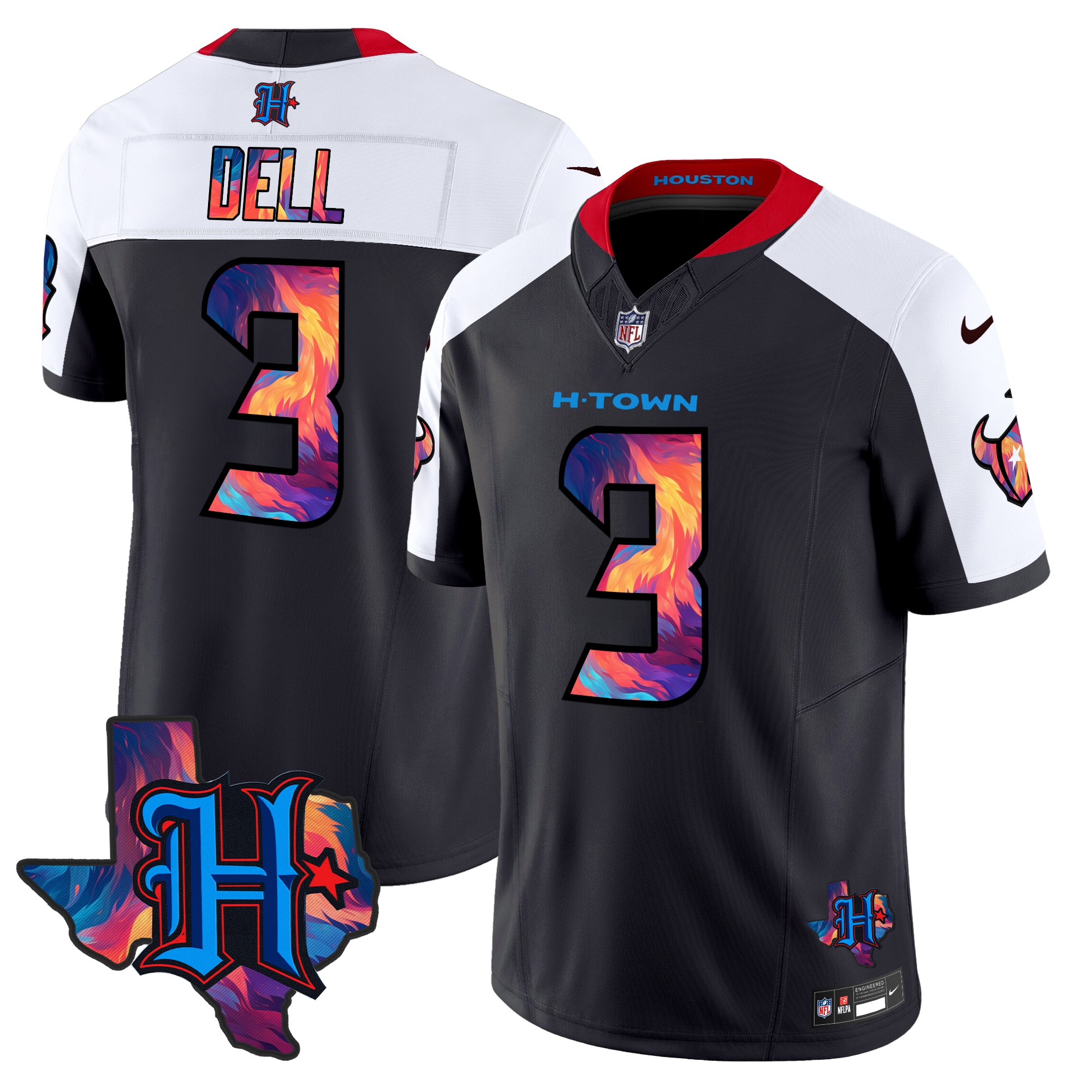 Tank Dell Men's Houston Texans 2024 Special Vapor Limited Navy Alternate Jersey - All Stitched