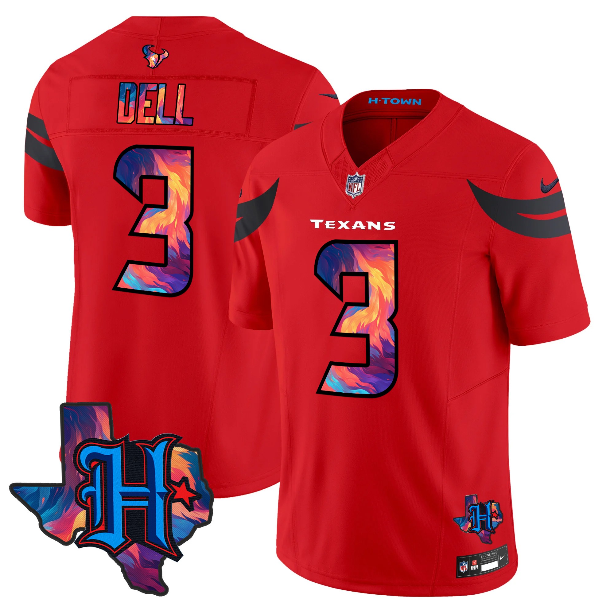 Tank Dell Men's Houston Texans 2024 Special Vapor Limited Red Jersey - All Stitched