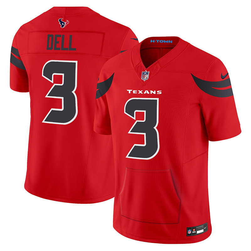 Tank Dell Men's Houston Texans 2024 Vapor Hand Warmer Red Jersey - All Stitched