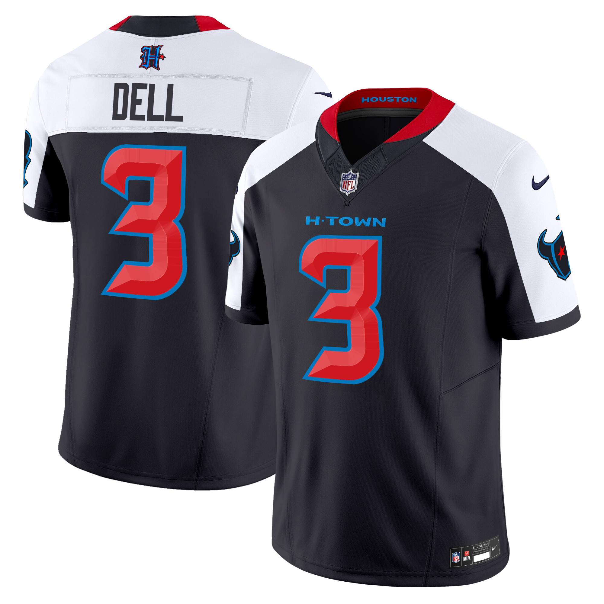 Tank Dell Men's Houston Texans 2024 Vapor Limited Navy Alternate Jersey - All Stitched