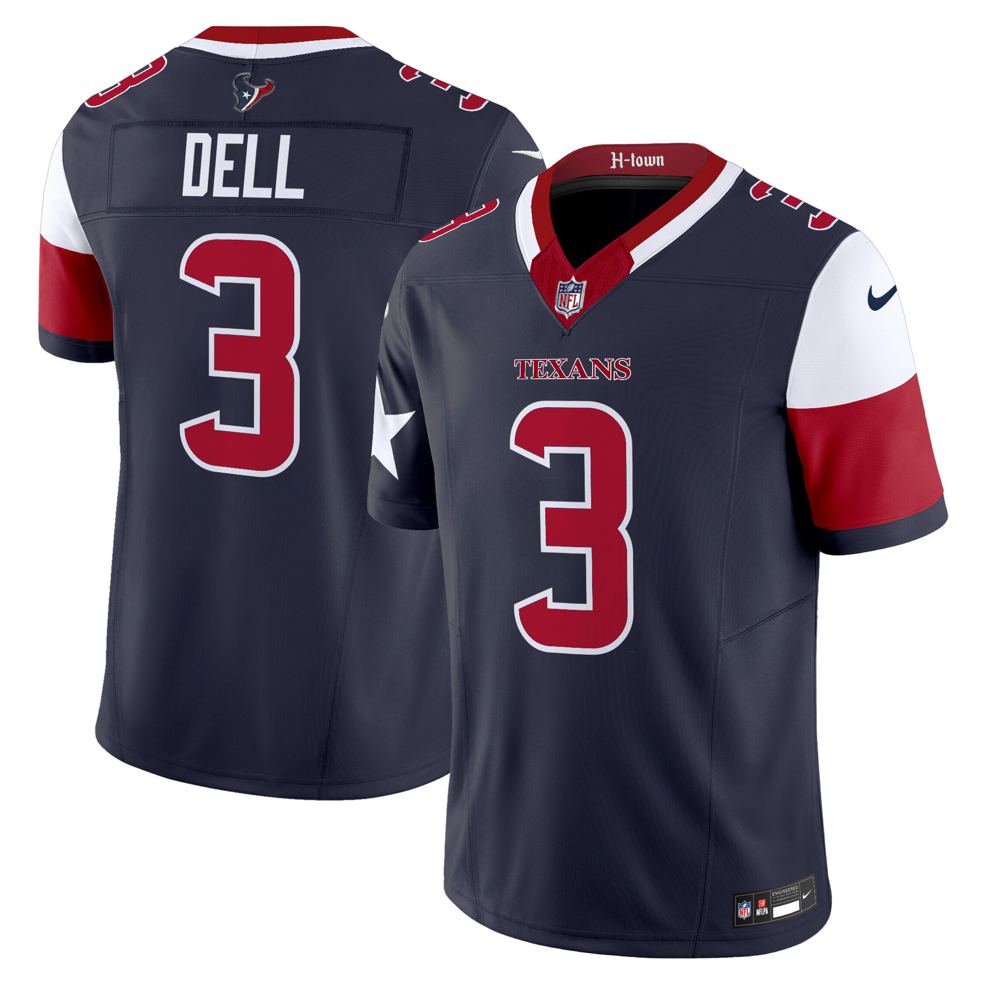 Tank Dell Men's Houston Texans 2024 Vapor Limited Navy Jersey - All Stitched