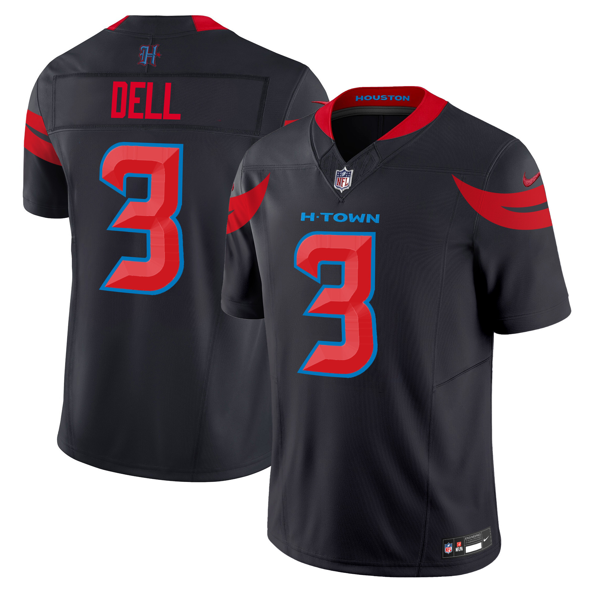 Tank Dell Men's Houston Texans 2024 Vapor Limited Navy Limited Jersey - All Stitched