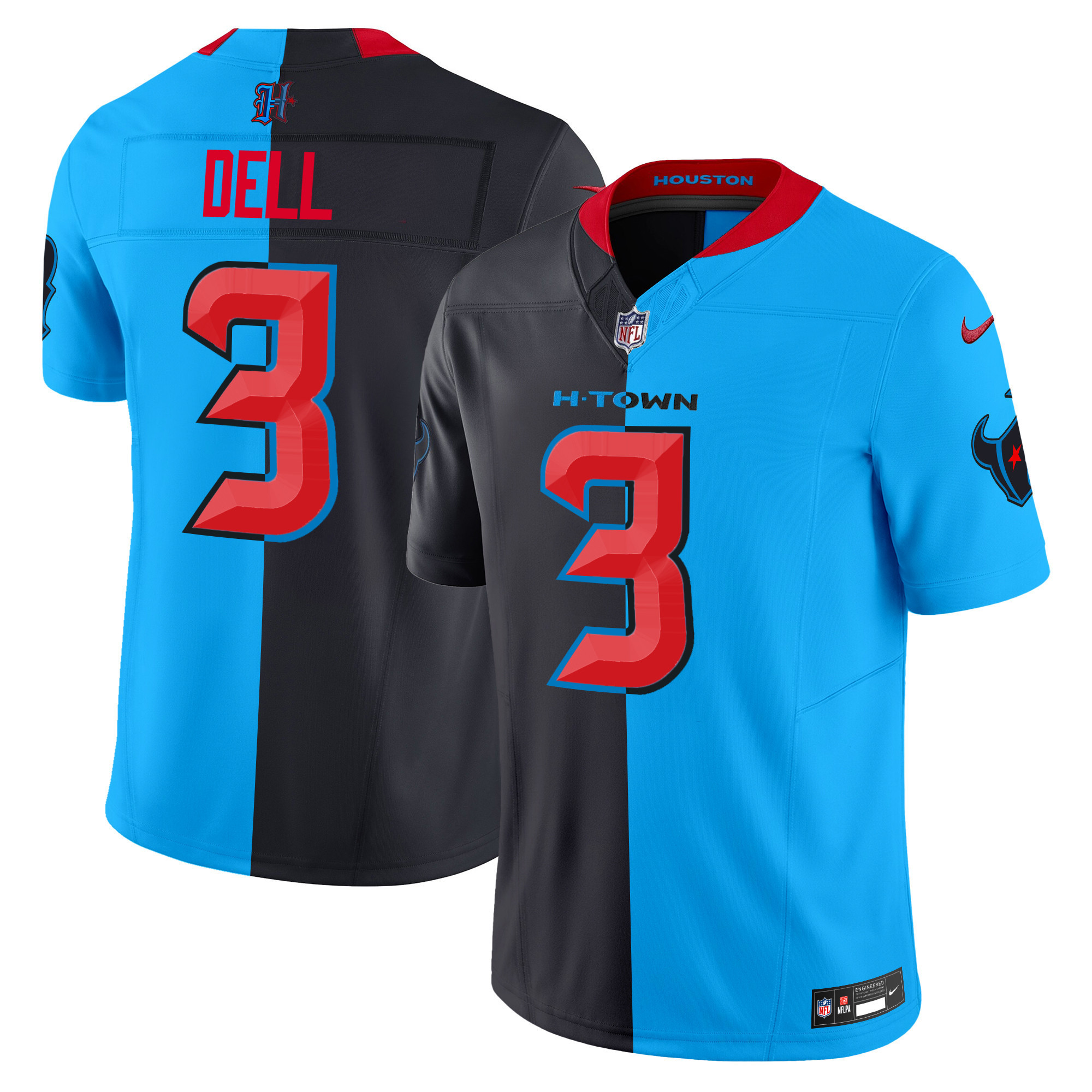 Tank Dell Men's Houston Texans 2024 Vapor Limited Split Jersey - All Stitched