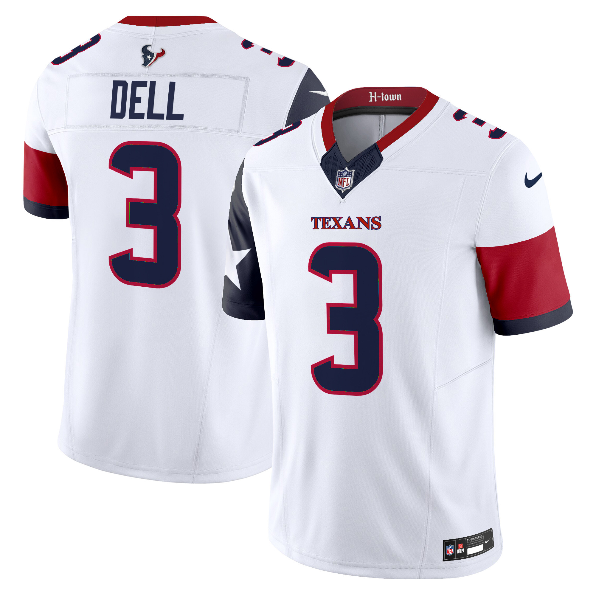 Tank Dell Men's Houston Texans 2024 Vapor Limited White Jersey - All Stitched