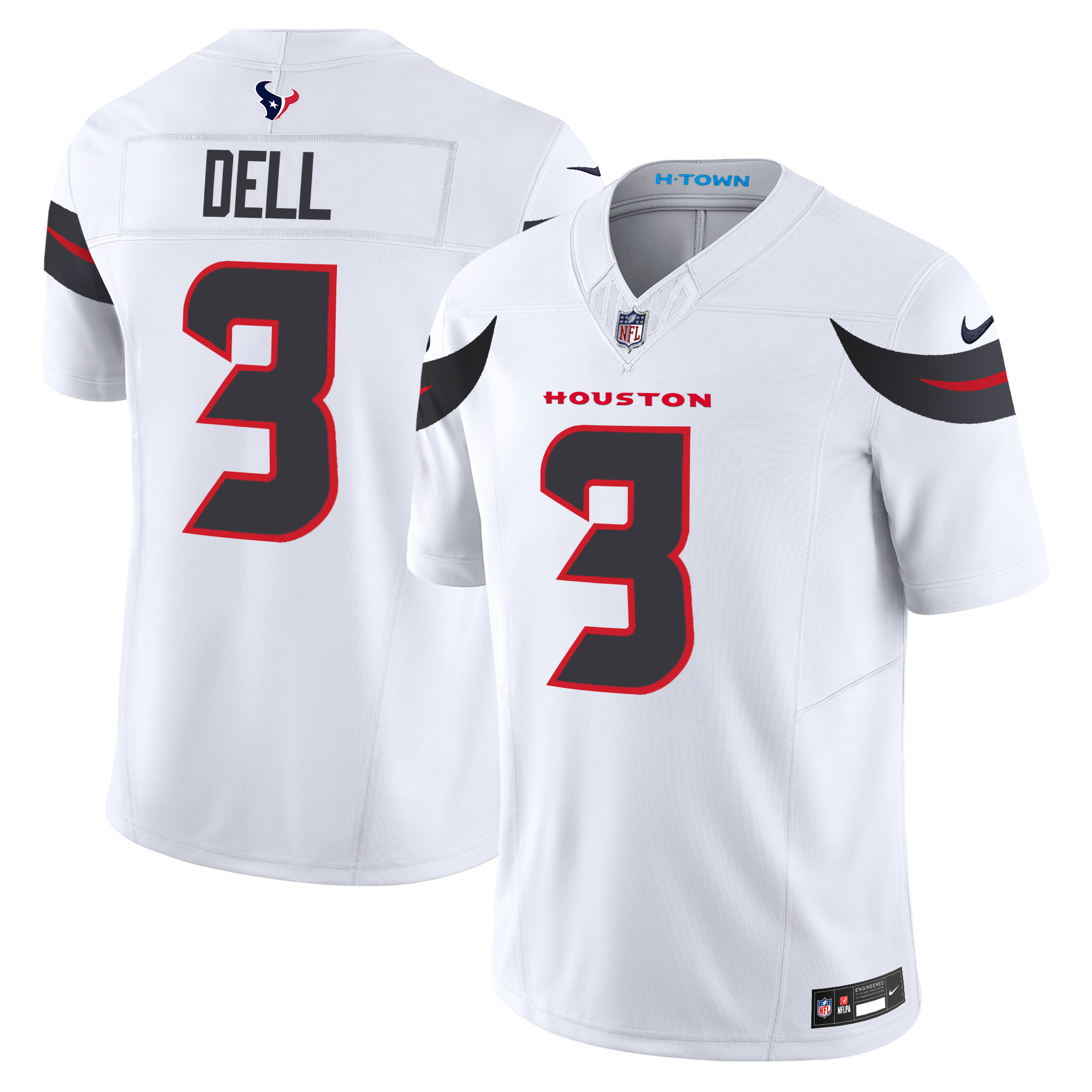 Tank Dell Men's Houston Texans 2024 Vapor Limited White Jersey - All Stitched