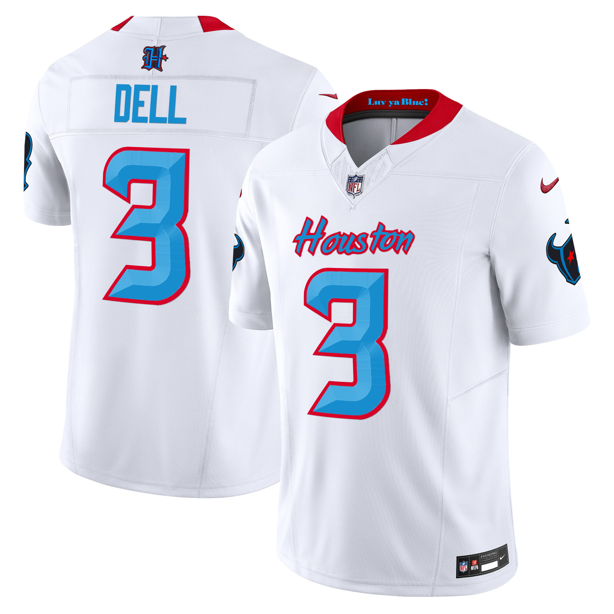 Tank Dell Men's Houston Texans 2024 Vapor Limited White Jersey - All Stitched