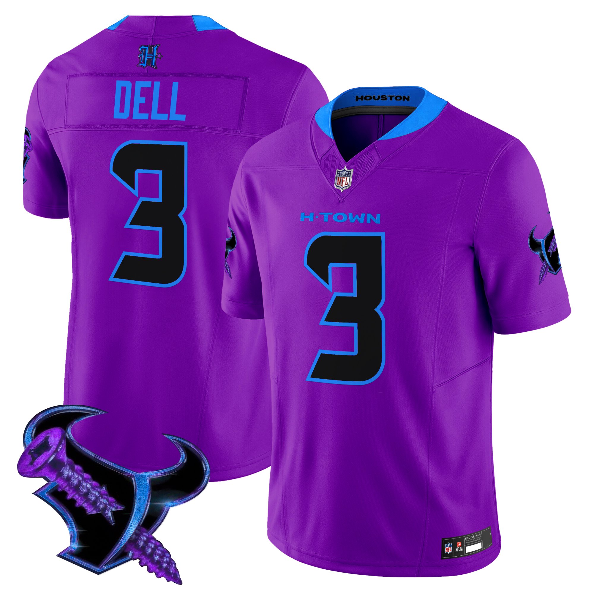 Tank Dell Men's Houston Texans 2025 DJ Screw Vapor Limited Purple Jersey - All Stitched