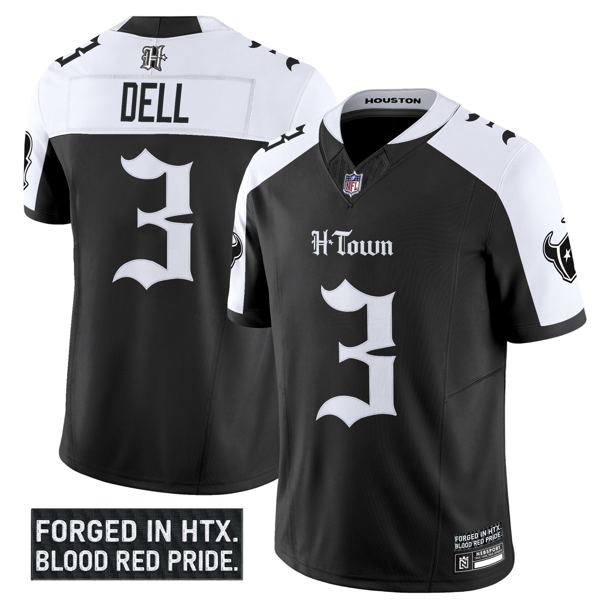 Tank Dell Men's Houston Texans 'Gothic Lone Star Shadows Edition' Vapor Limited Alternate Jersey - All Stitched