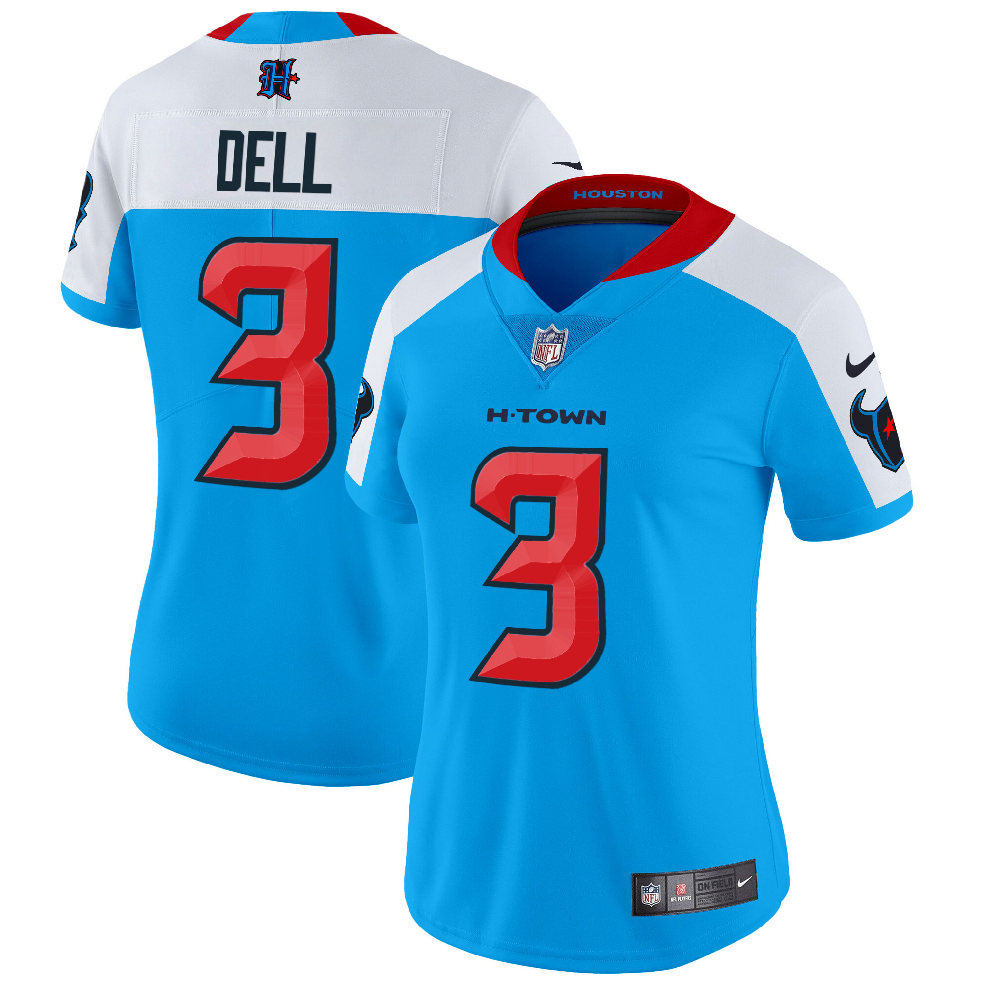 Tank Dell Women's Houston Texans 2024 Vapor Limited Blue Alternate Jersey - All Stitched