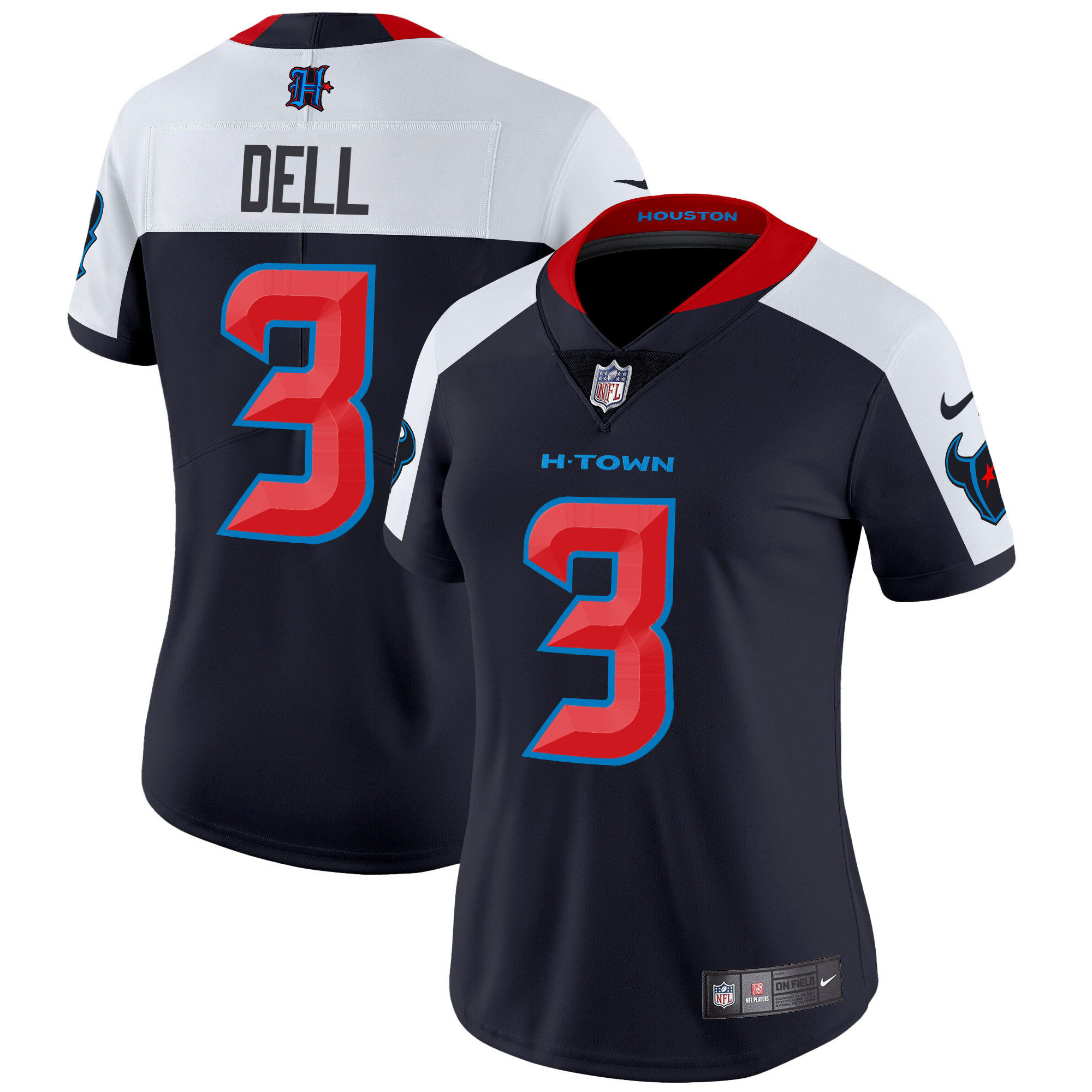 Tank Dell Women's Houston Texans 2024 Vapor Limited Navy Alternate Jersey - All Stitched