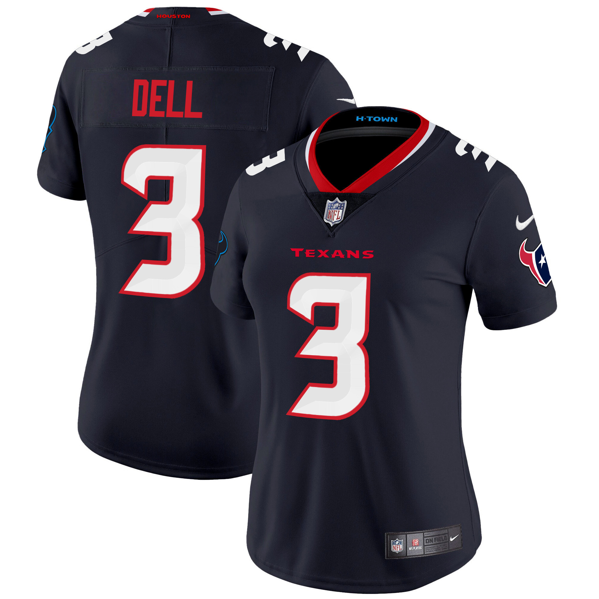 Tank Dell Women's Houston Texans 2024 Vapor Limited Navy Jersey - All Stitched