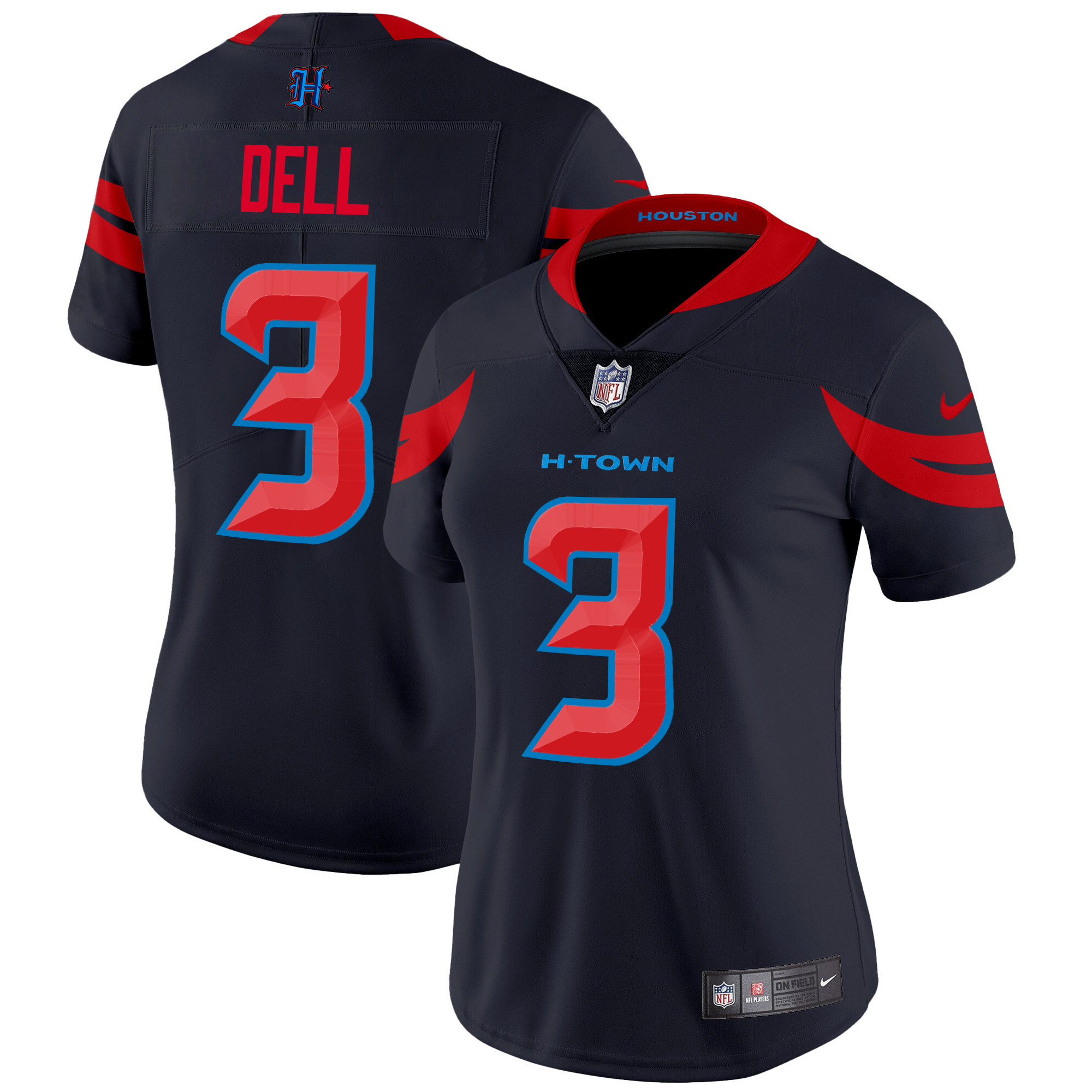Tank Dell Women's Houston Texans 2024 Vapor Limited Navy Limited Jersey - All Stitched