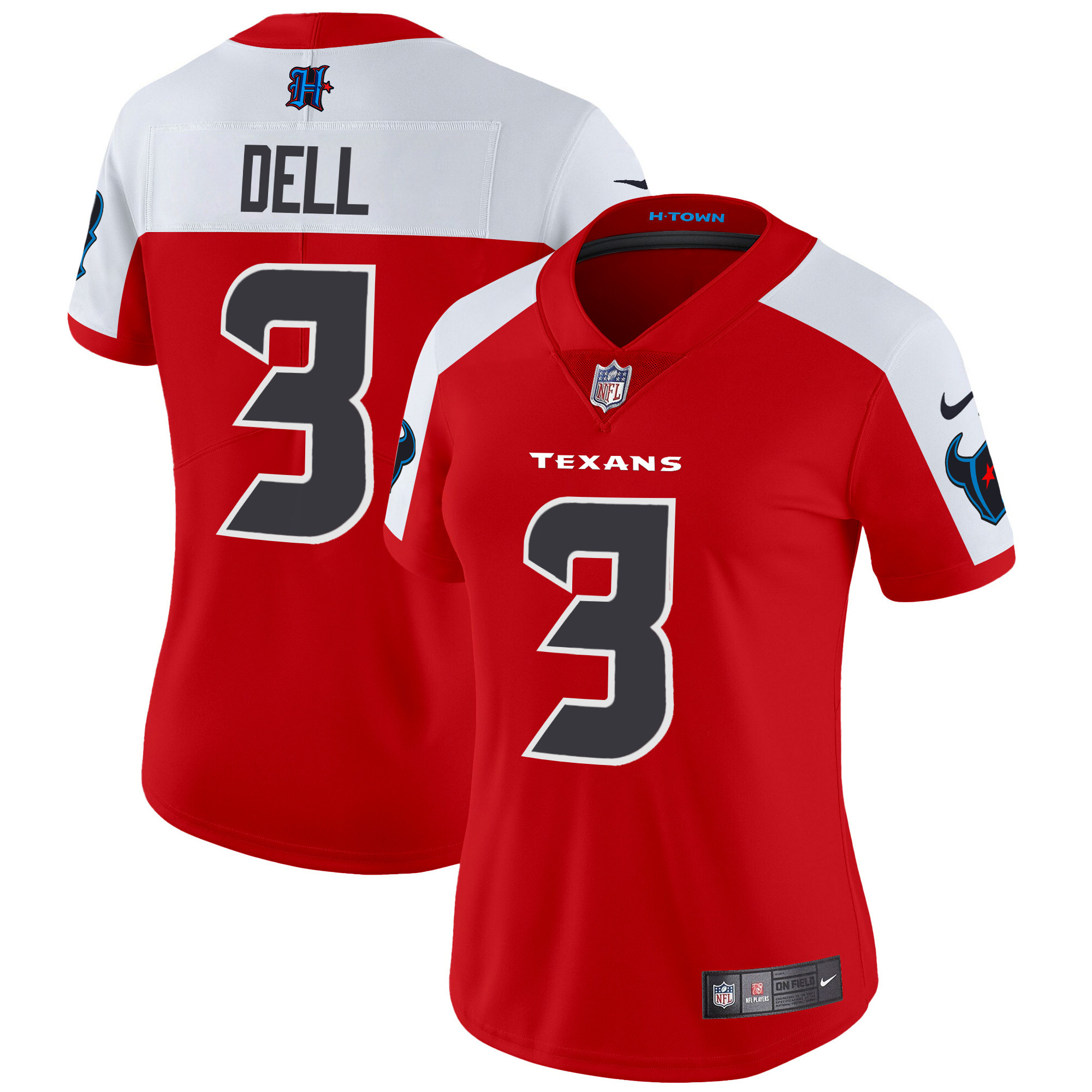 Tank Dell Women's Houston Texans 2024 Vapor Limited Red Alternate Jersey - All Stitched