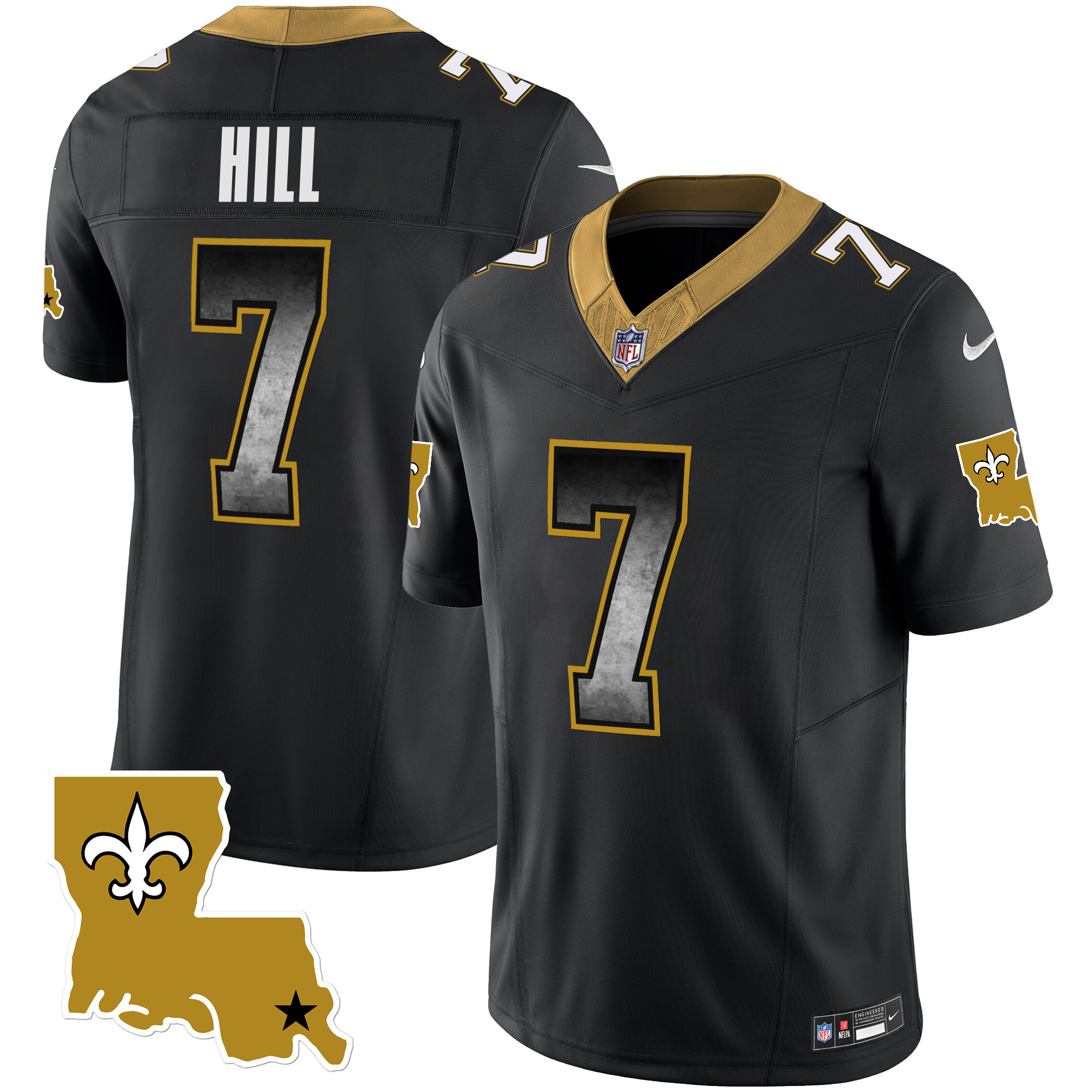 Taysom Hill Men's New Orleans Saints 1987 Legacy Arch Smoke Black Jersey - All Stitched