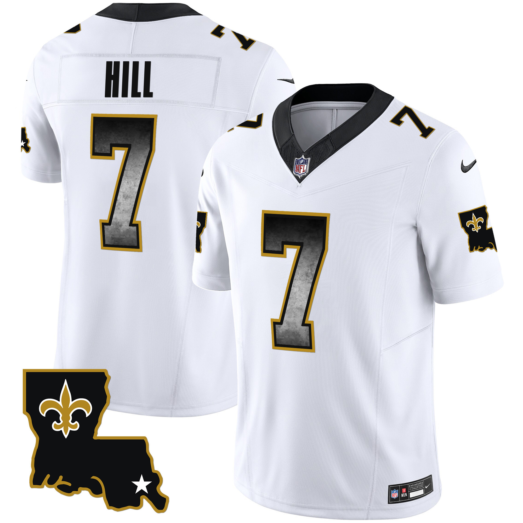 Taysom Hill Men's New Orleans Saints 1987 Legacy Arch Smoke White Jersey - All Stitched
