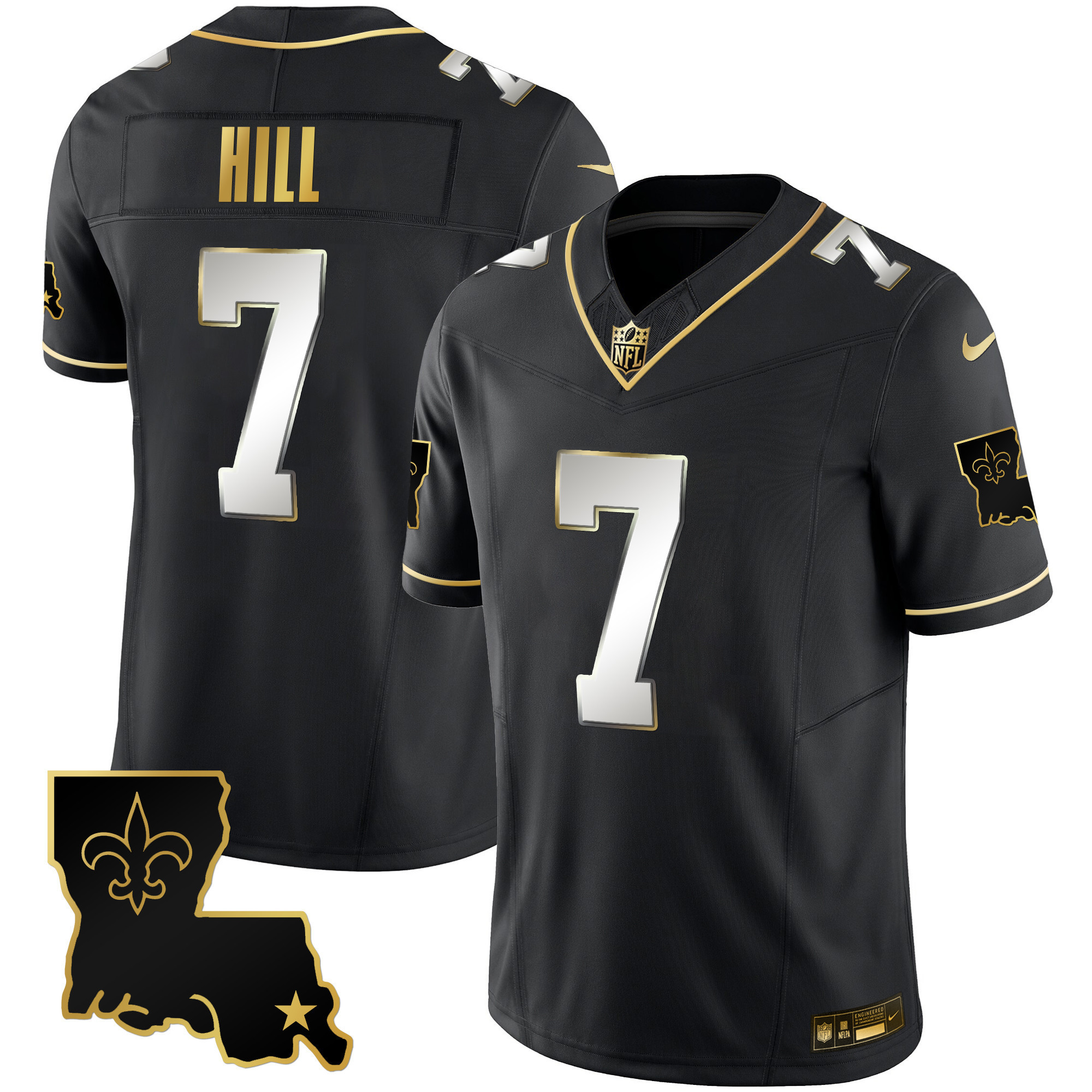 Taysom Hill Men's New Orleans Saints 1987 Legacy Gold Vapor Black Limited Jersey - All Stitched