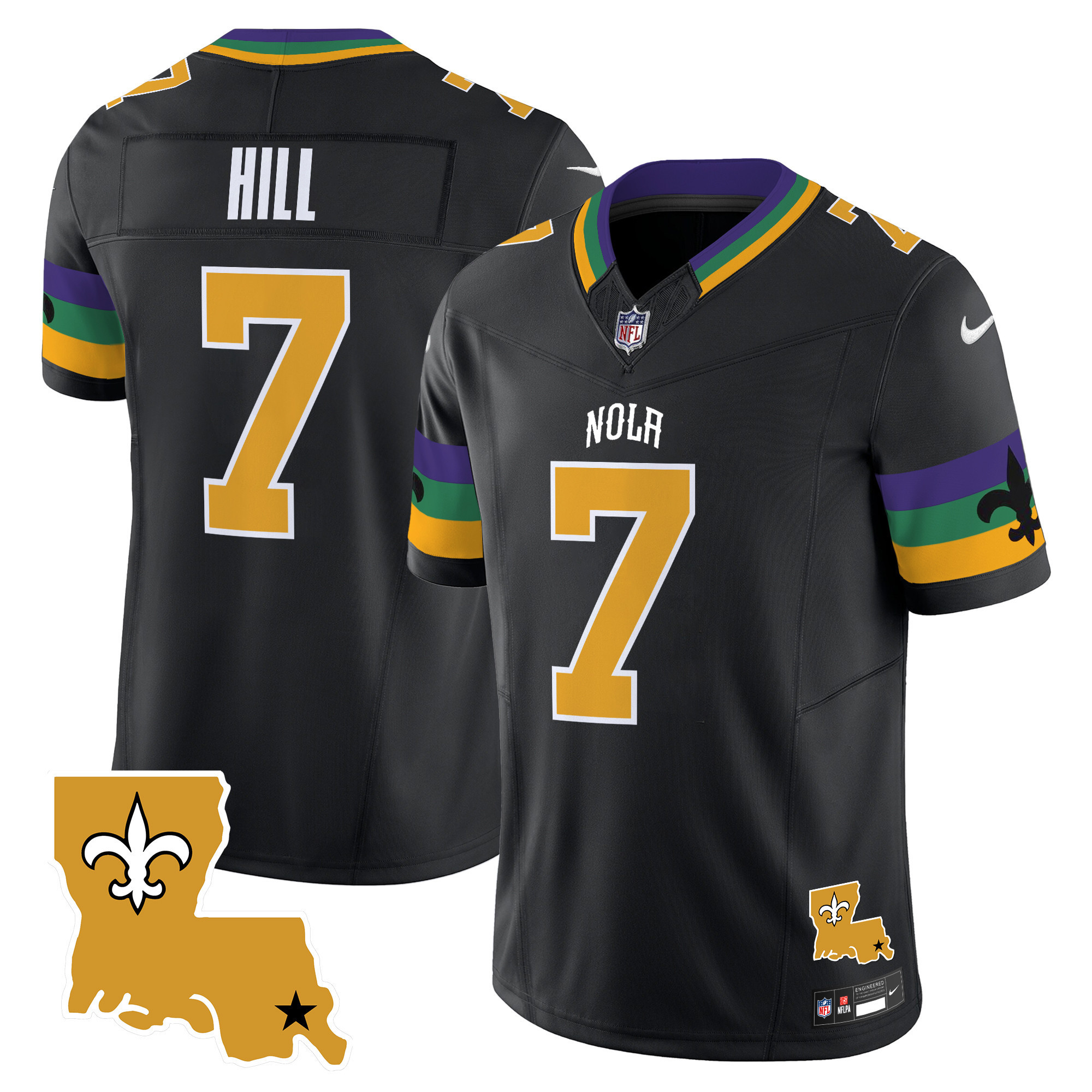 Taysom Hill Men's New Orleans Saints 2024 New Orleans City Vapor Limited Black Jersey - All Stitched