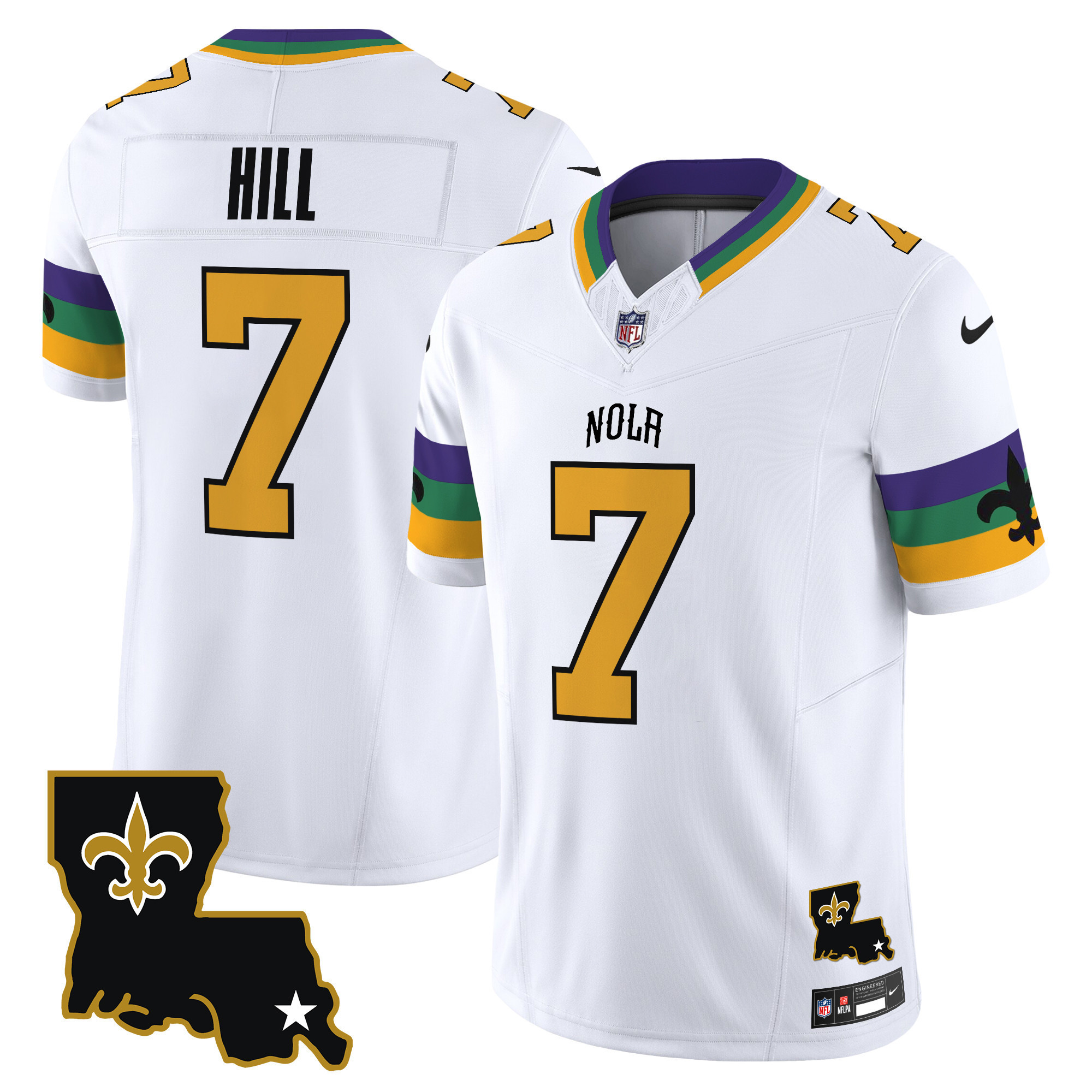 Taysom Hill Men's New Orleans Saints 2024 New Orleans City Vapor Limited White Jersey - All Stitched