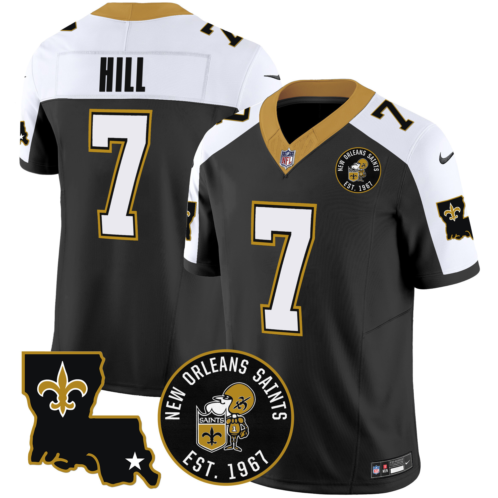 Taysom Hill Men's New Orleans Saints EST. 1967 Patch Vapor Alternate Jersey - All Stitched