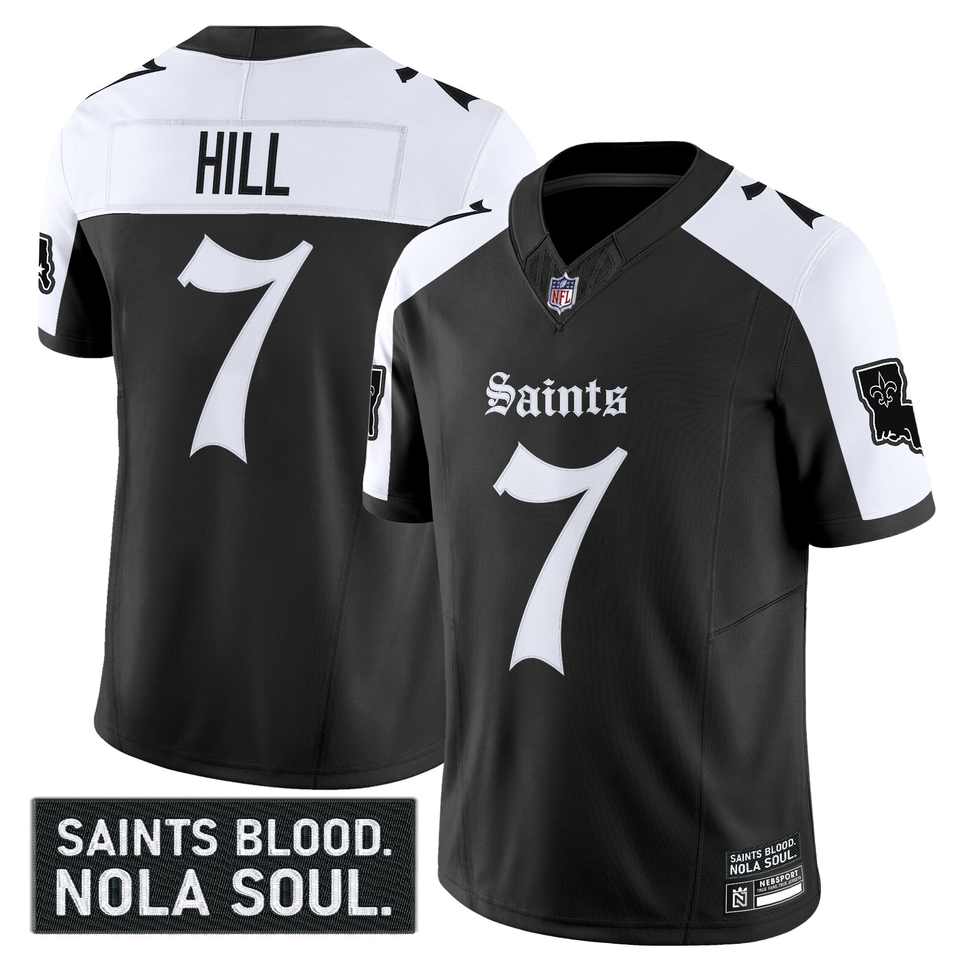 Taysom Hill Men's New Orleans Saints 'Gothic Vieux CarrÃƒÂ© Edition' Vapor Alternate Jersey - All Stitched