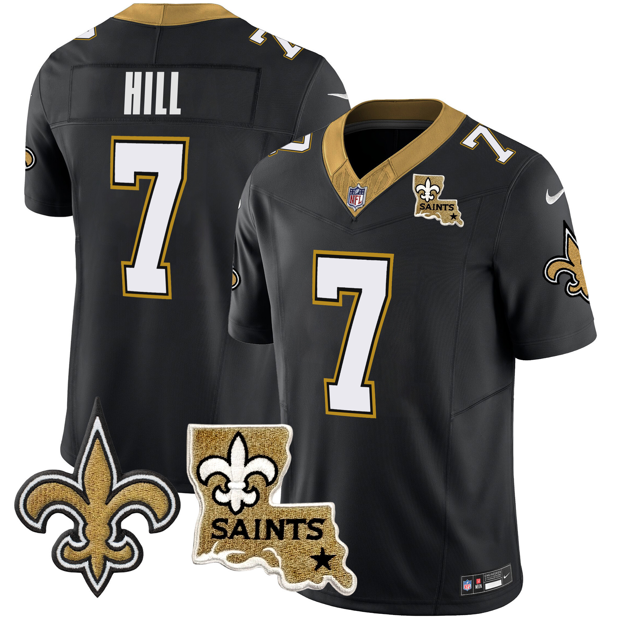 Taysom Hill Men's New Orleans Saints Vapor Limited Black Jersey - All Stitched