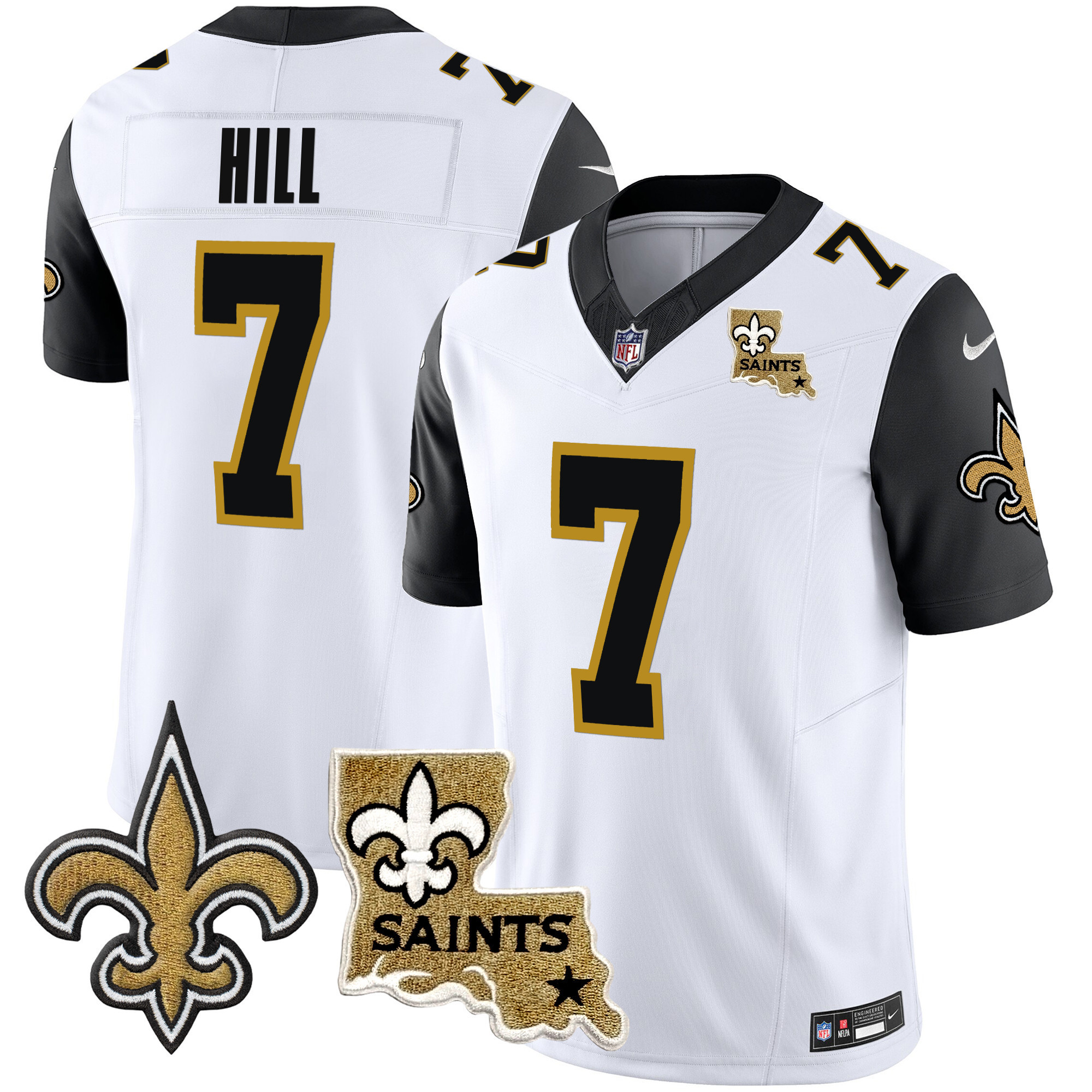 Taysom Hill Men's New Orleans Saints Vapor Limited Black Sleeves Jersey - All Stitched