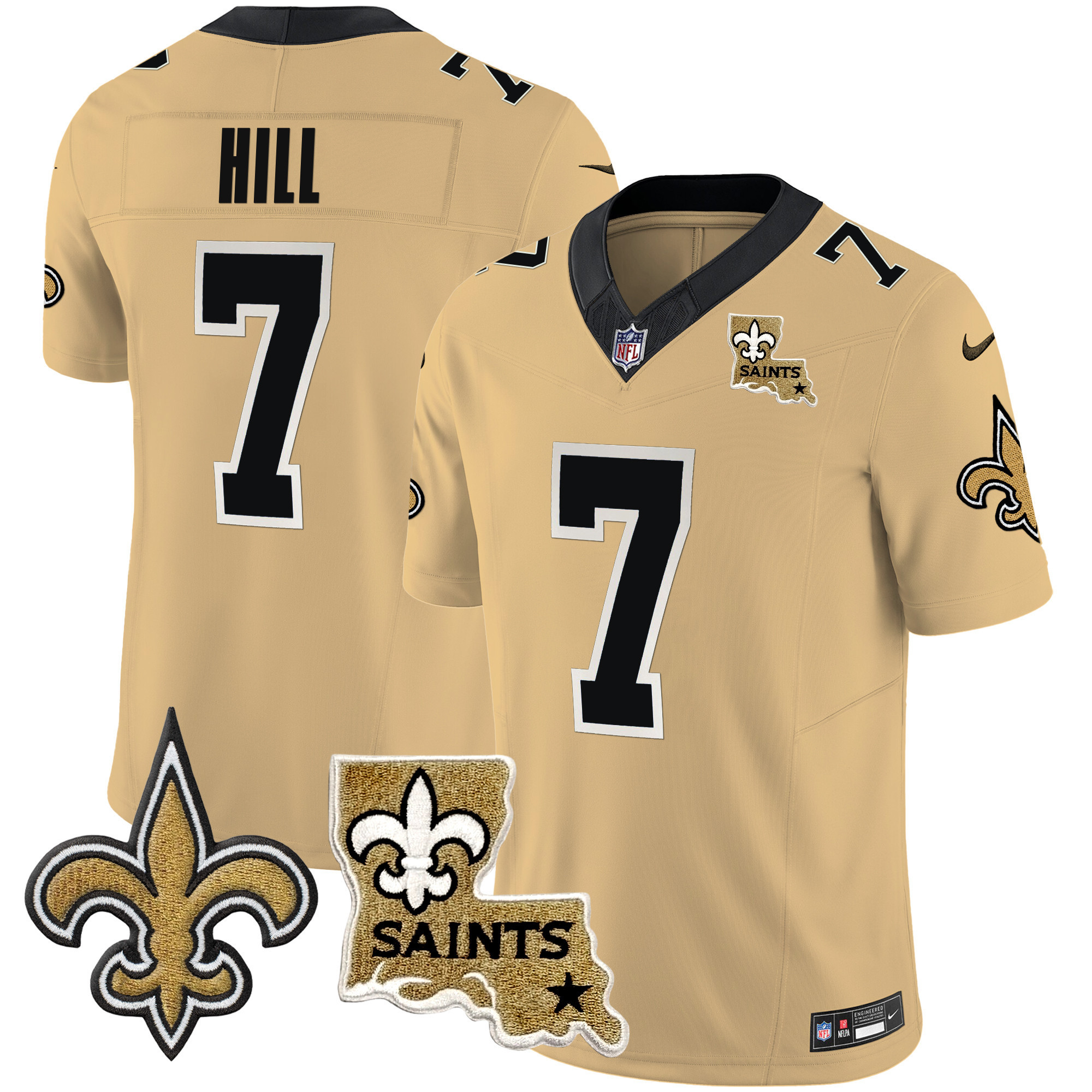 Taysom Hill Men's New Orleans Saints Vapor Limited Gold Jersey - All Stitched
