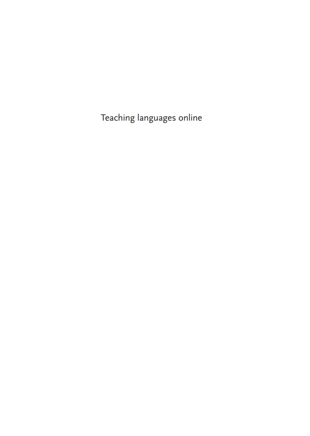 Teaching Languages Online 2nd Edition - (PDF/EPUB Version)