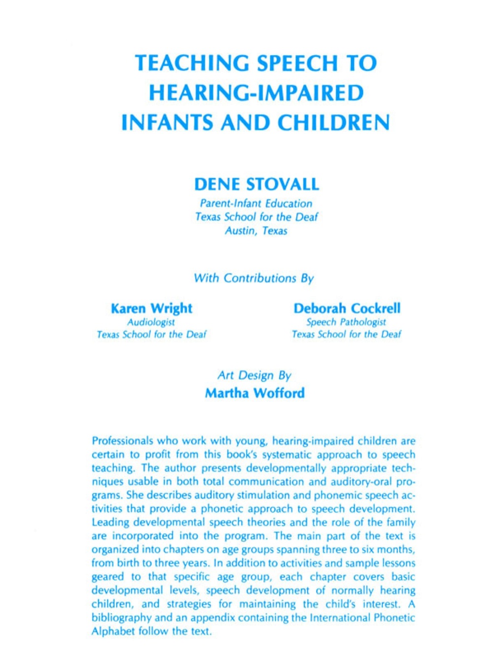 Teaching Speech to Hearing-impaired Infants and Children: Zero to Three Years 1st Edition - (PDF/EPUB Version)